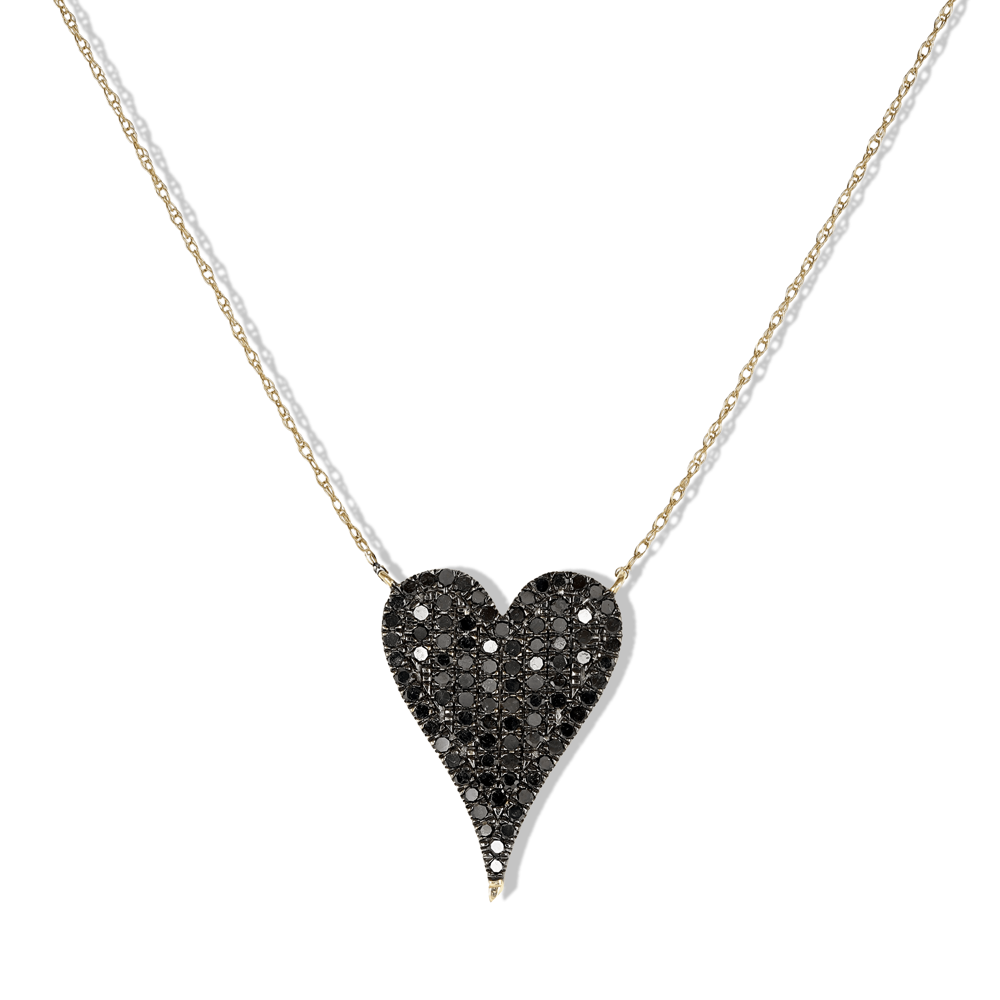BEATTI Necklace Sample Sale • Heart Black Diamond Necklace SS25 Sample Sale • Heart Black Diamond Necklace SS25