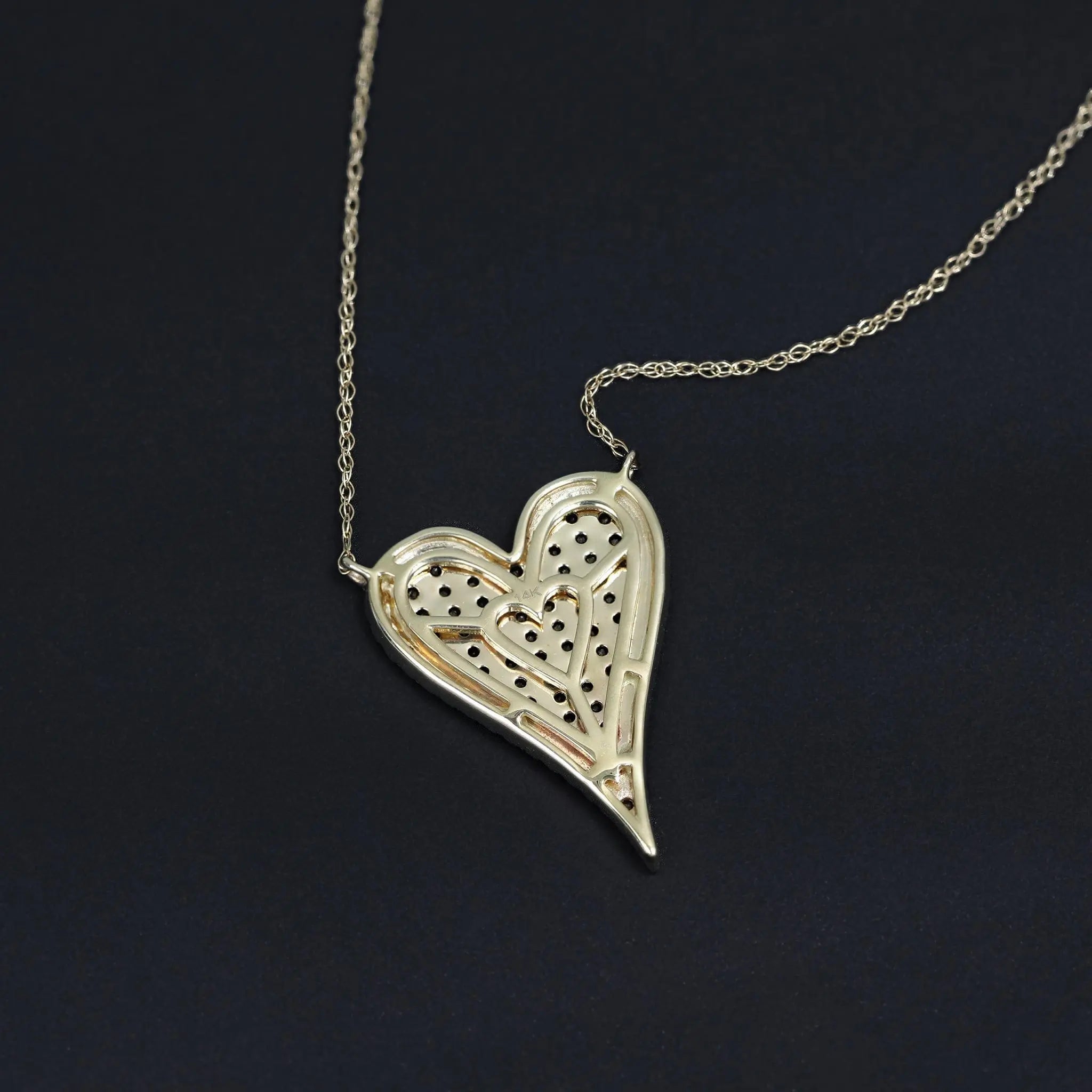 BEATTI Necklace Sample Sale • Heart Black Diamond Necklace SS25 Sample Sale • Heart Black Diamond Necklace SS25