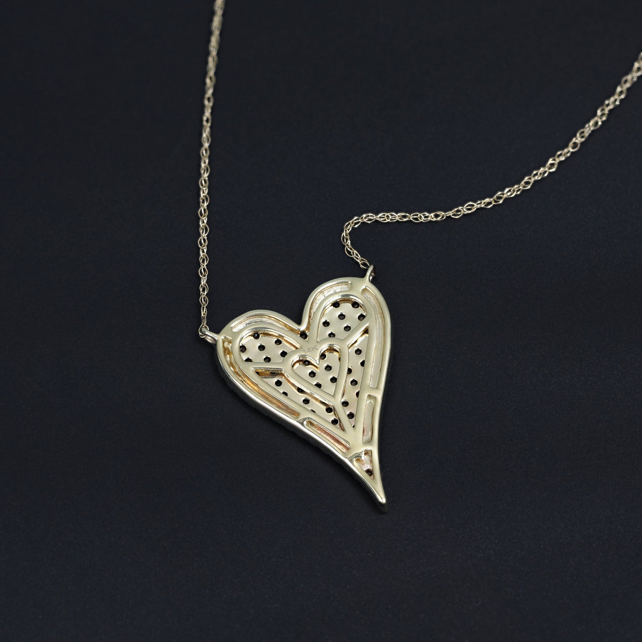 BEATTI Necklace Sample Sale • Heart Black Diamond Necklace SS25 Sample Sale • Heart Black Diamond Necklace SS25