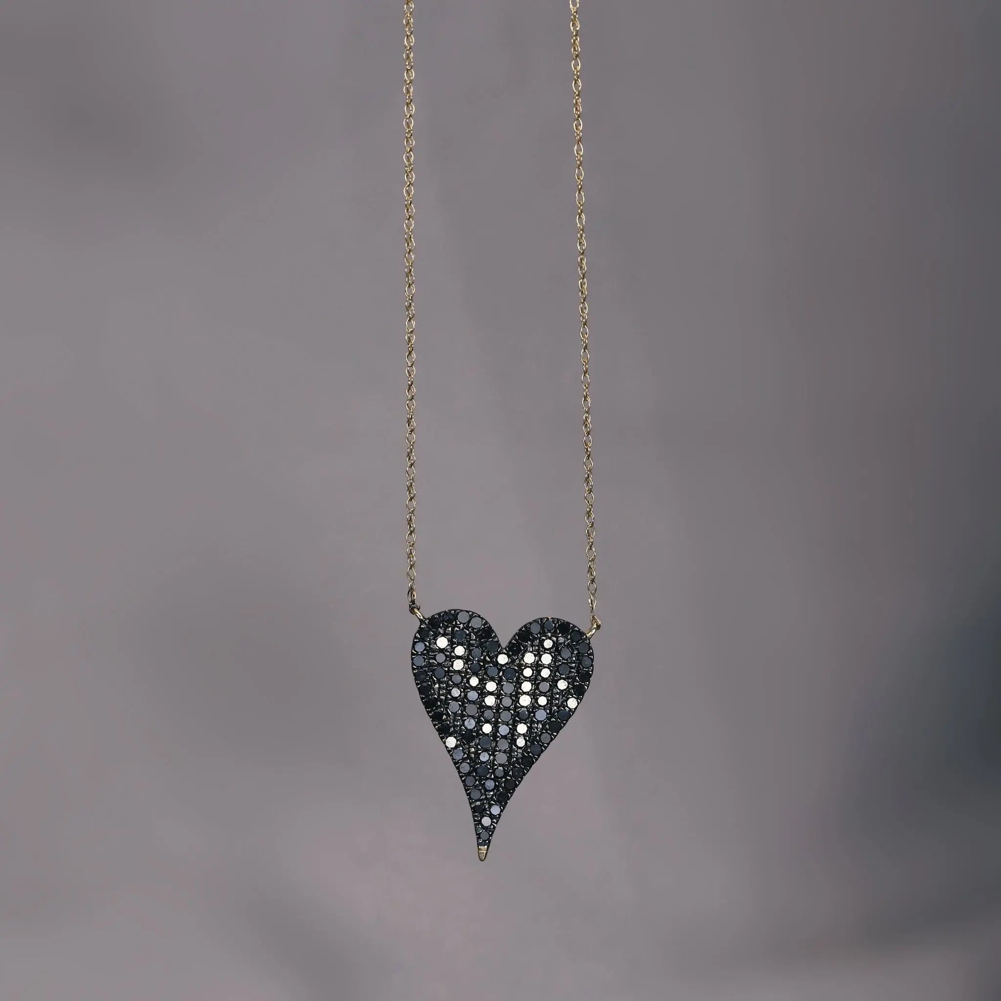 BEATTI Necklace Sample Sale • Heart Black Diamond Necklace SS25 Sample Sale • Heart Black Diamond Necklace SS25