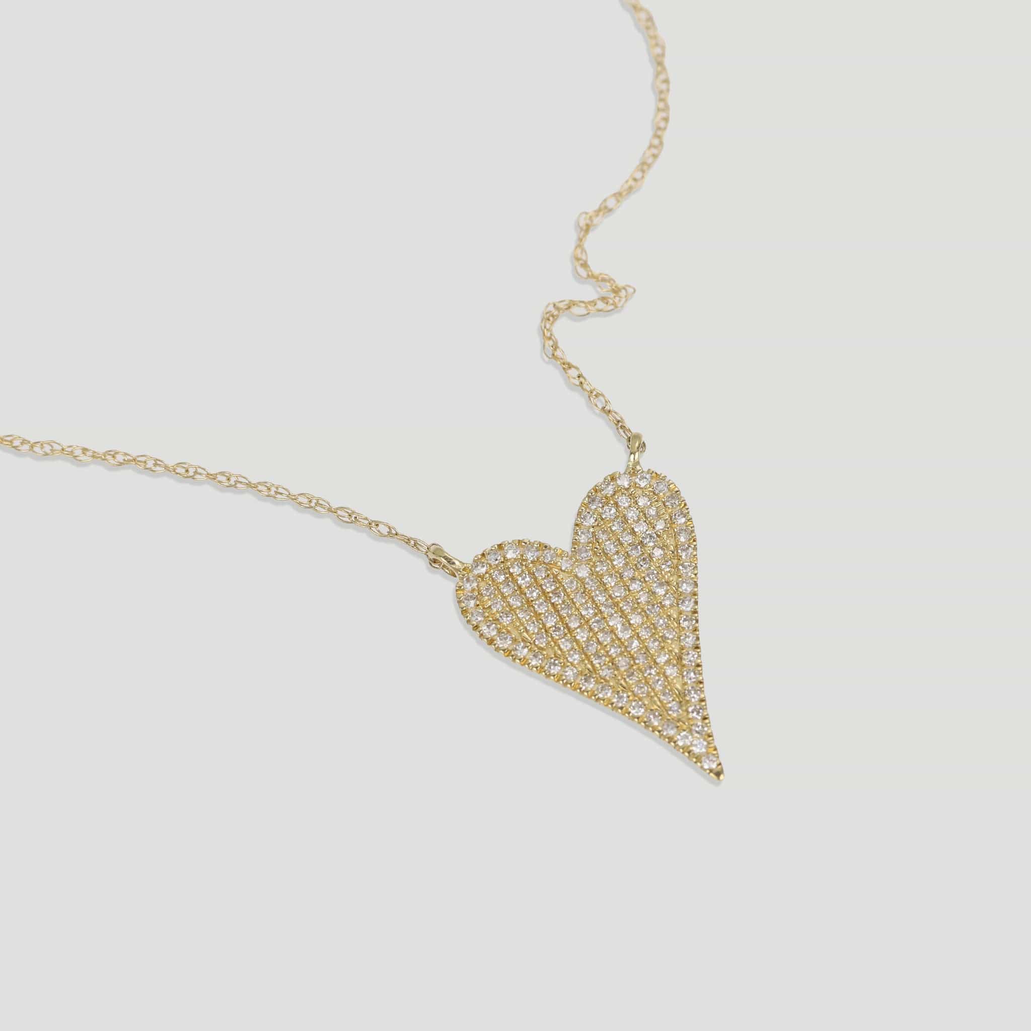 BEATTI Necklace Gold / White Diamond Sample Sale • Heart White Diamond Necklace SS25 Sample Sale • Heart White Diamond Necklace SS25