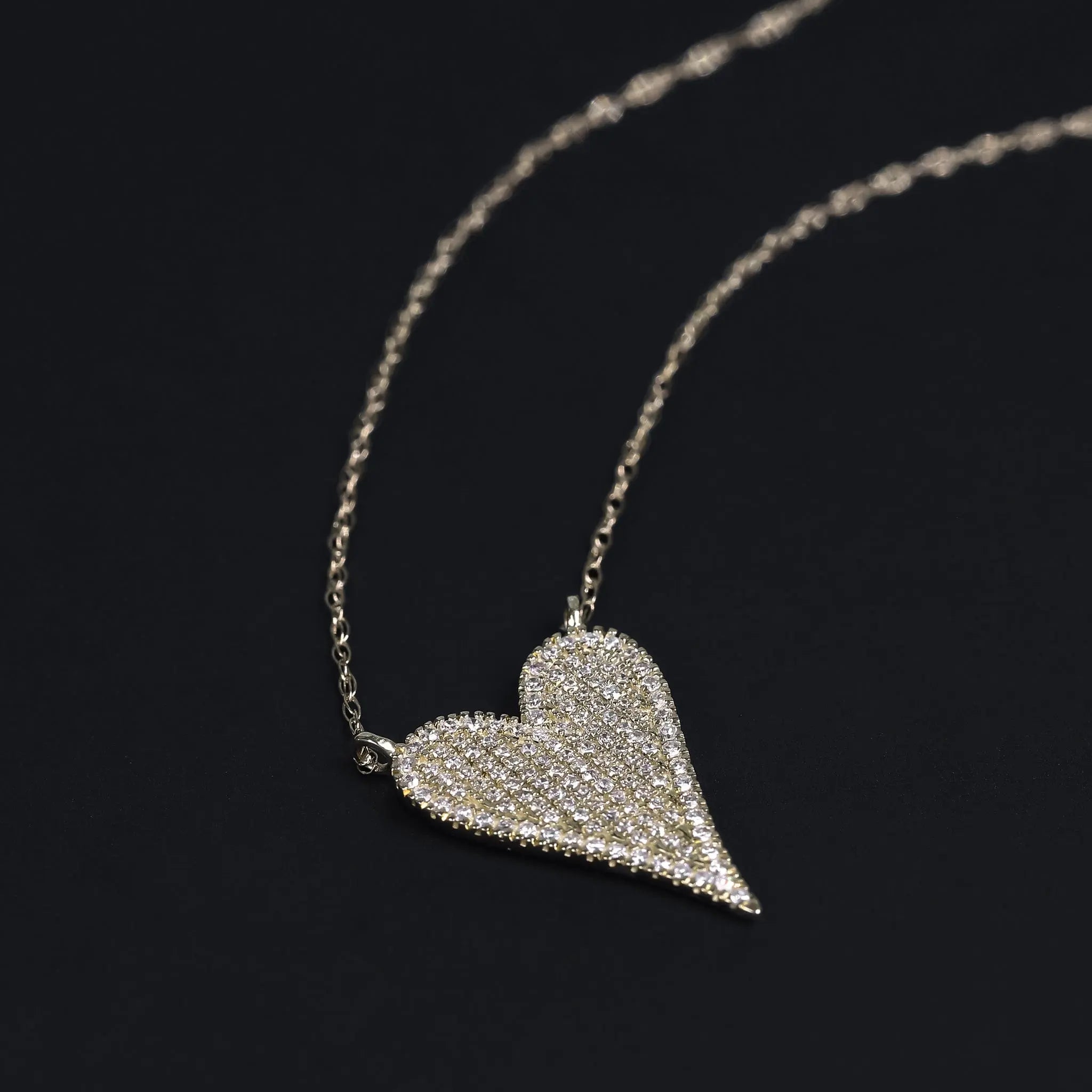 BEATTI Necklace Gold / White Diamond Sample Sale • Heart White Diamond Necklace SS25 Sample Sale • Heart White Diamond Necklace SS25