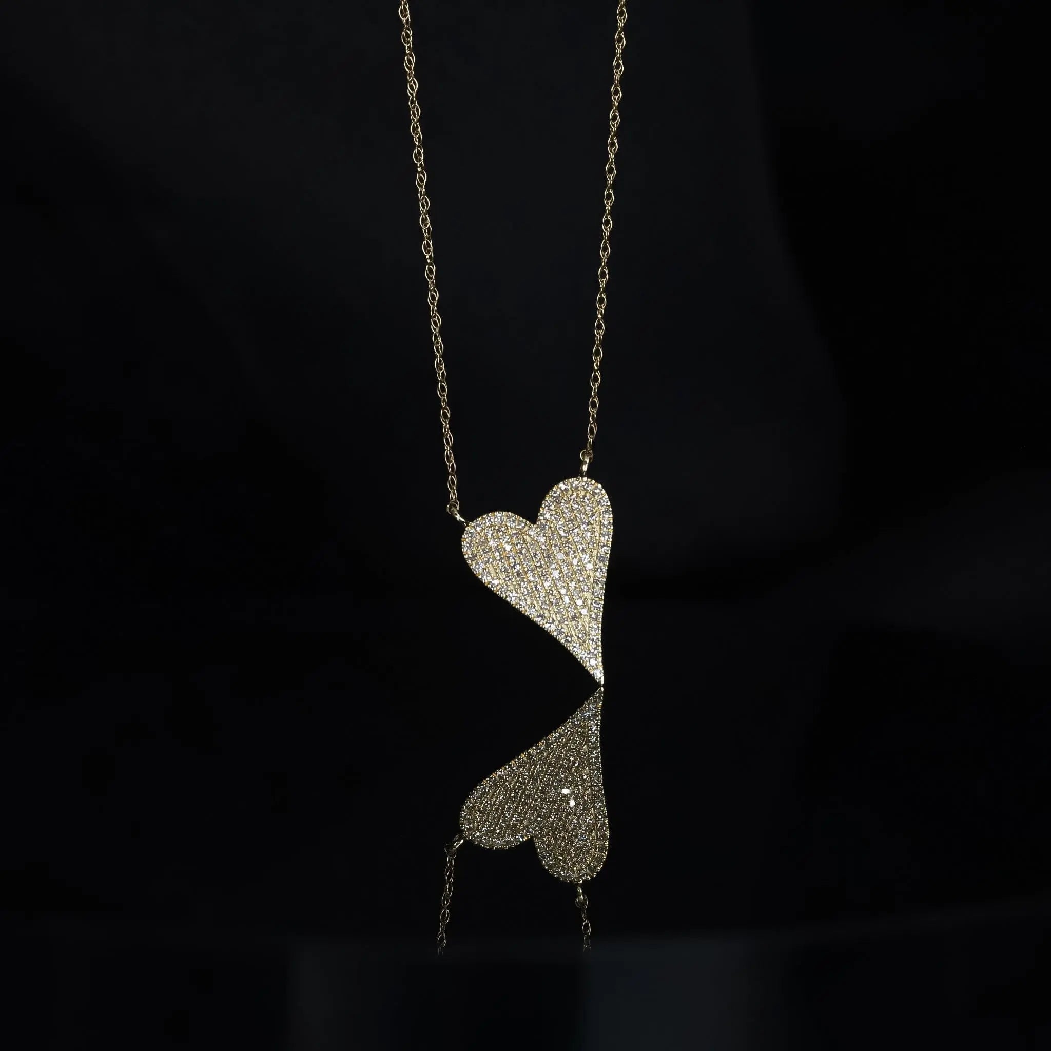 BEATTI Necklace Gold / White Diamond Sample Sale • Heart White Diamond Necklace SS25 Sample Sale • Heart White Diamond Necklace SS25