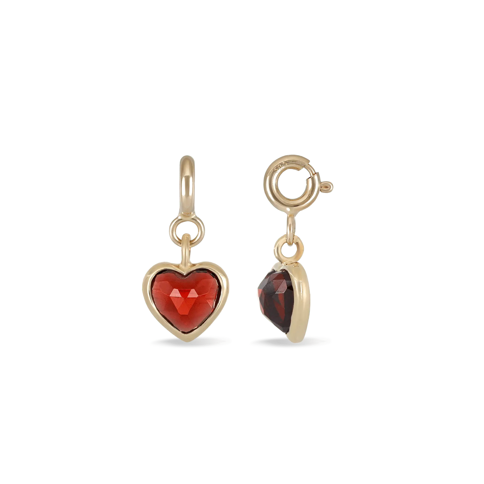 BEATTI Pendants Gold / Garnet Sample Sale • Brilliant Cut Heart Pendant SS25 SS25 PD 010 YG R Sample Sale • Brilliant Cut Heart Pendant SS25