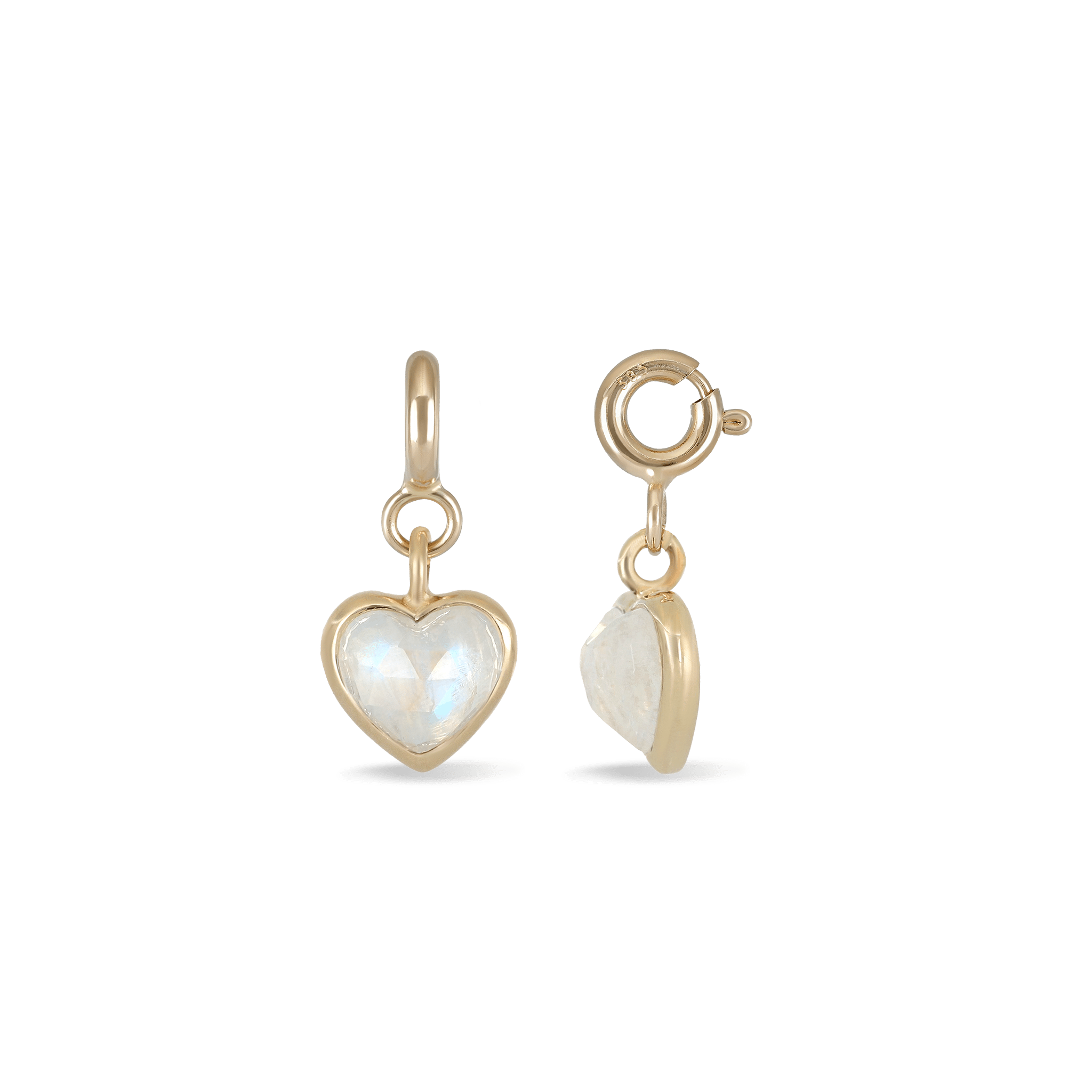 BEATTI Pendants Gold / Rainbow Moonstone Sample Sale • Brilliant Cut Heart Pendant SS25 SS25 PD 010 YG MR Sample Sale • Brilliant Cut Heart Pendant SS25