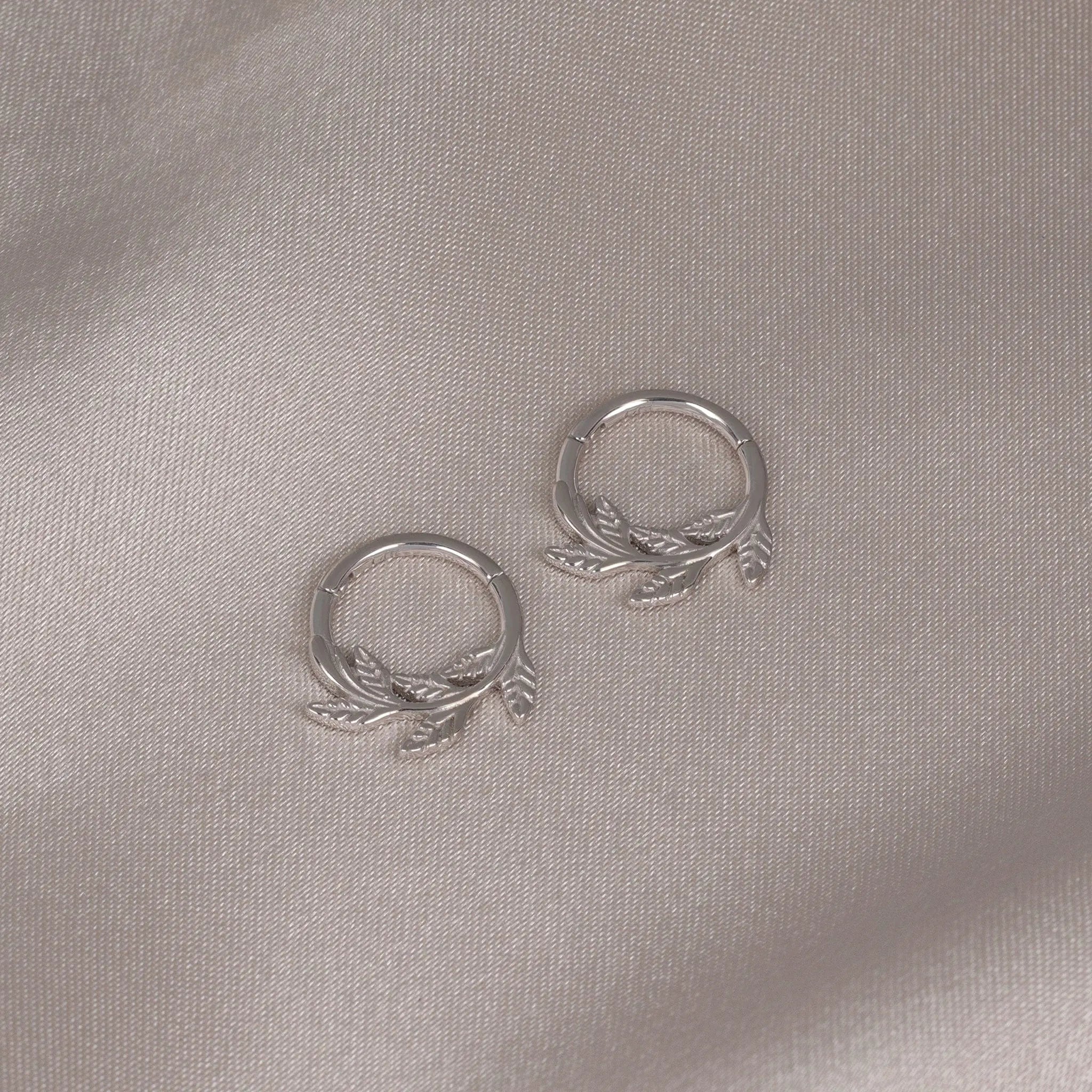 BEATTI Hoops NEW 14K Solid Gold Leaf Clicker Hoop NEW 14K Solid Gold Leaf Clicker Hoop