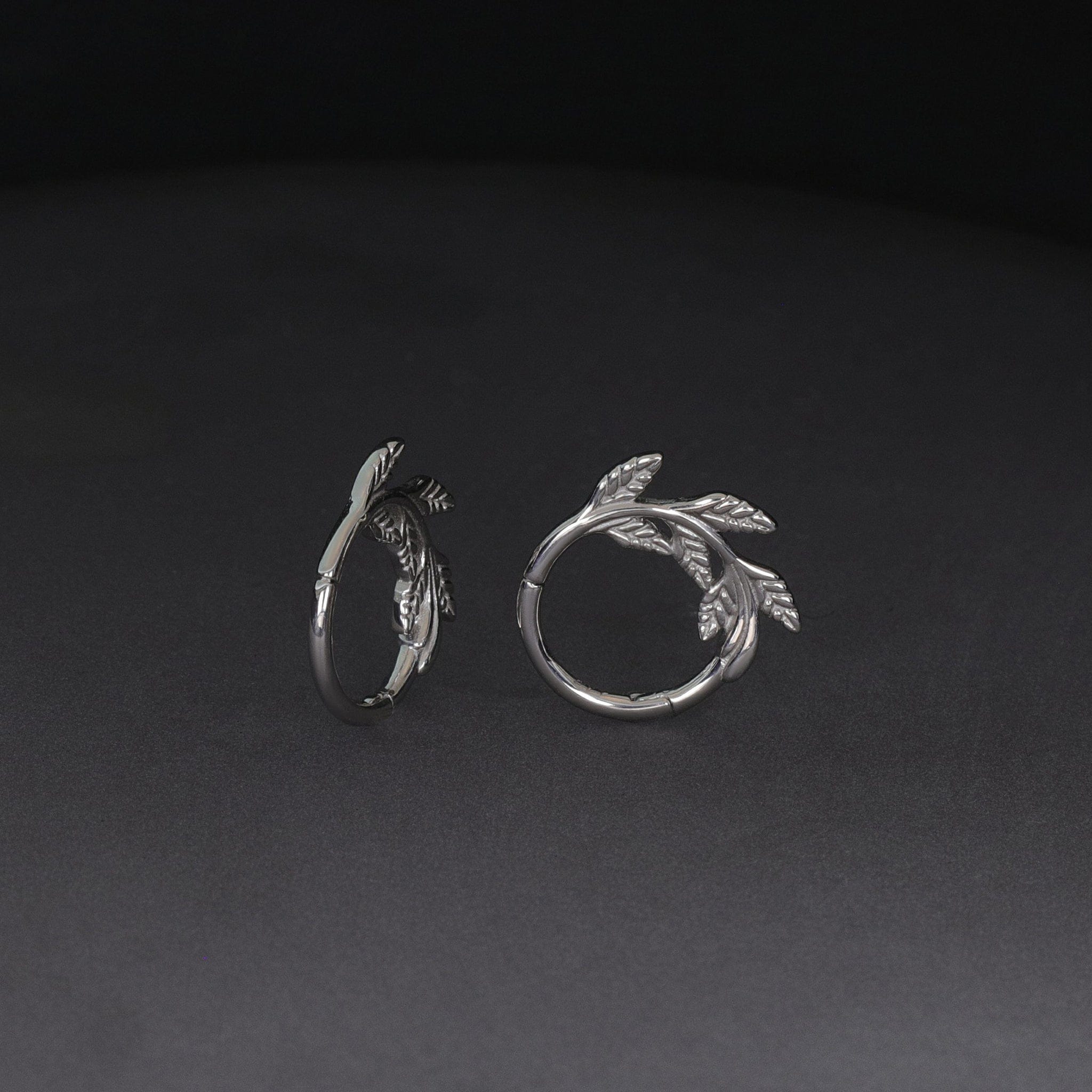 BEATTI Hoops NEW 14K Solid Gold Leaf Clicker Hoop NEW 14K Solid Gold Leaf Clicker Hoop