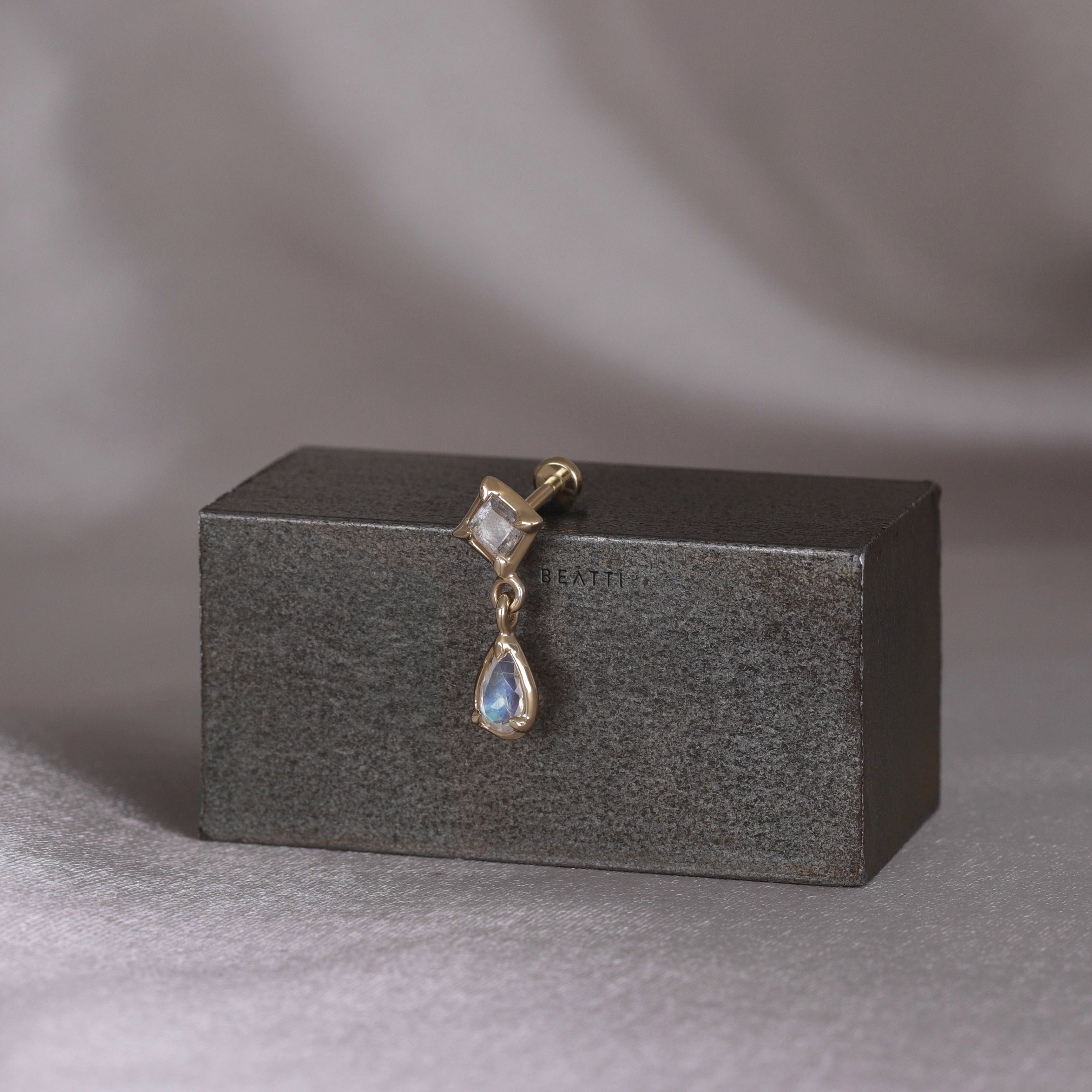 Esther • Labradorite/Moonstone Threadless Ends - BEATTI