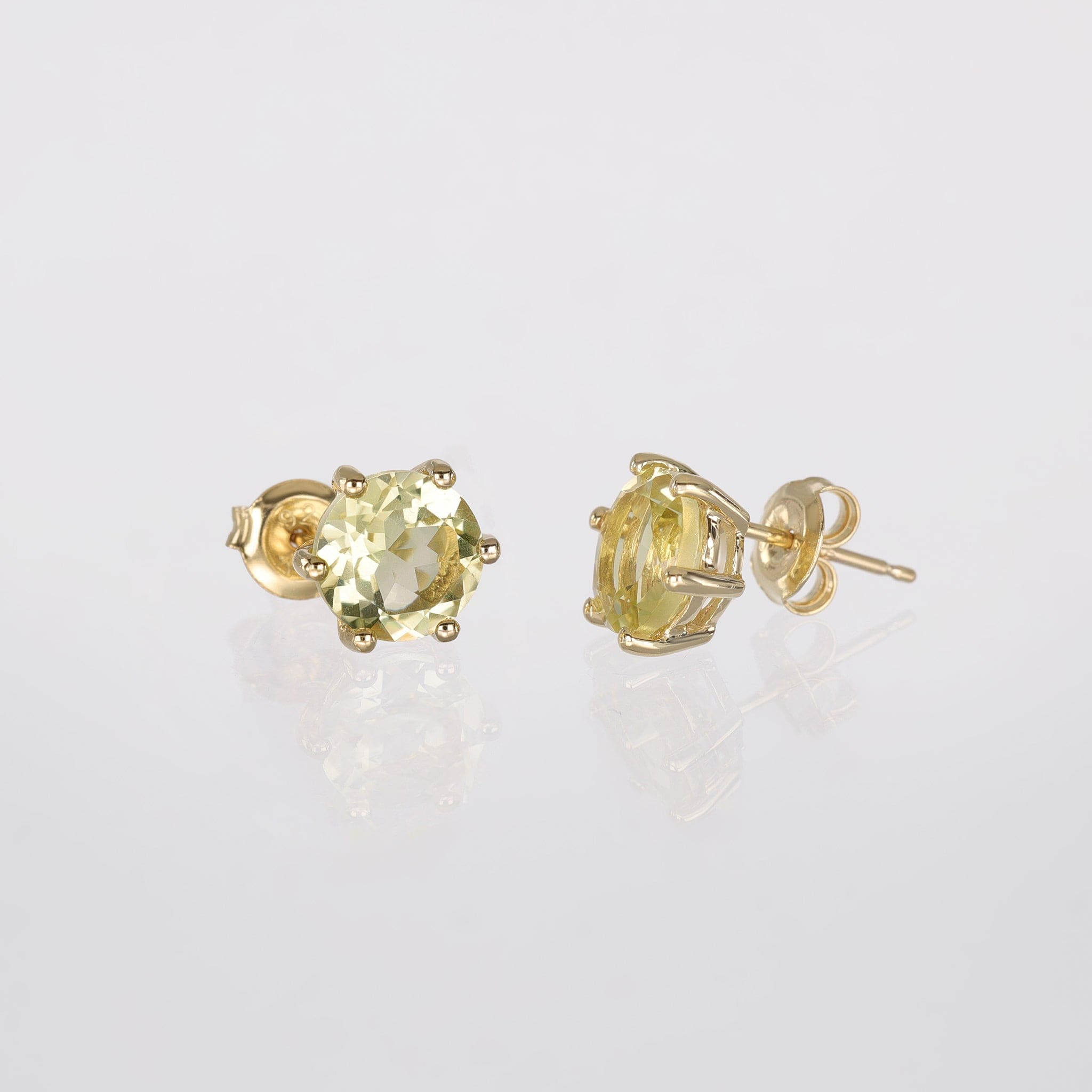 BEATTI Studs Gold / Pair / Peridot Sample Sale • Hexagon Natural Gemstone Stud Earrings SS25 SS25 EA 001 SV P Sample Sale • Hexagon Natural Gemstone Stud Earrings SS25