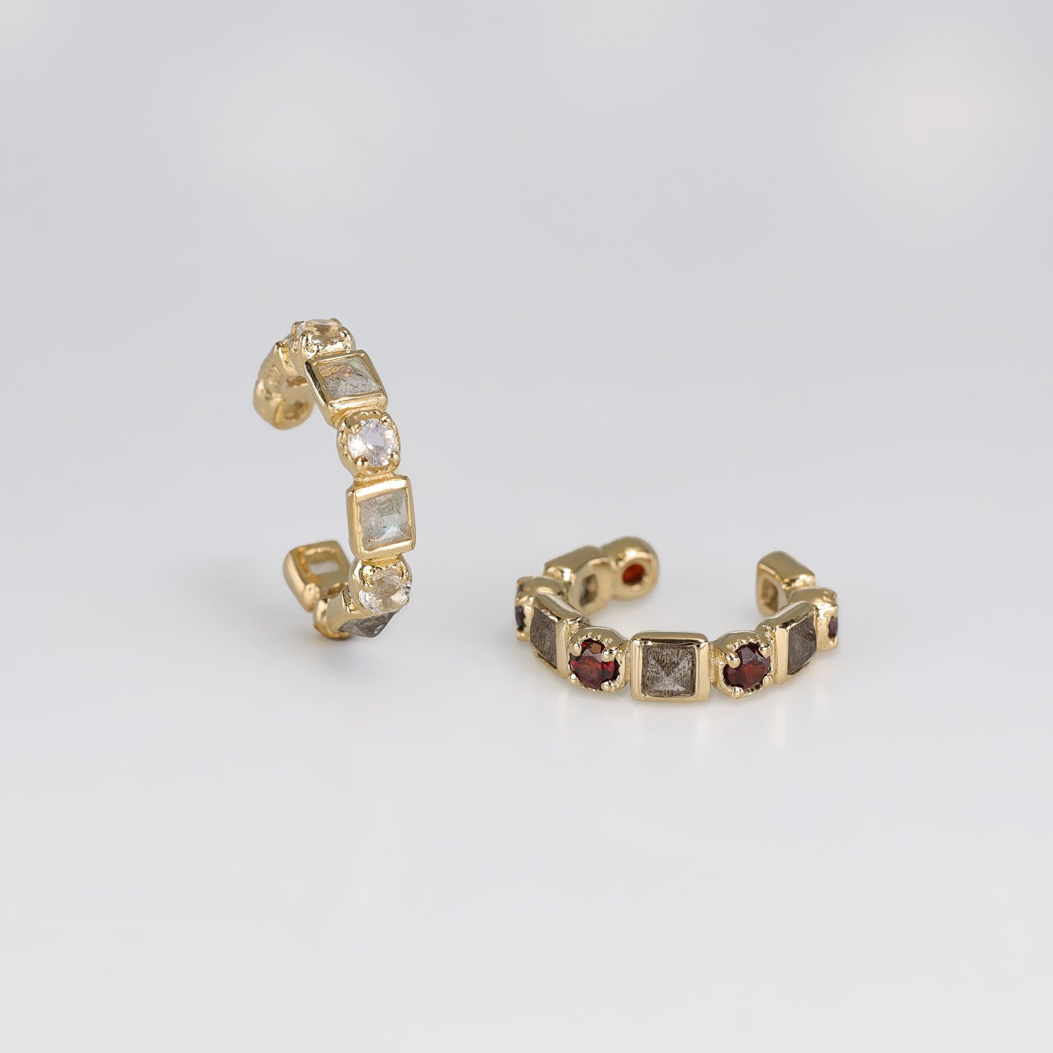 BEATTI Hoops Sample Sale • Multi Gemstones Earcuff YG SS25 Sample Sale • Multi Gemstones Earcuff YG SS25