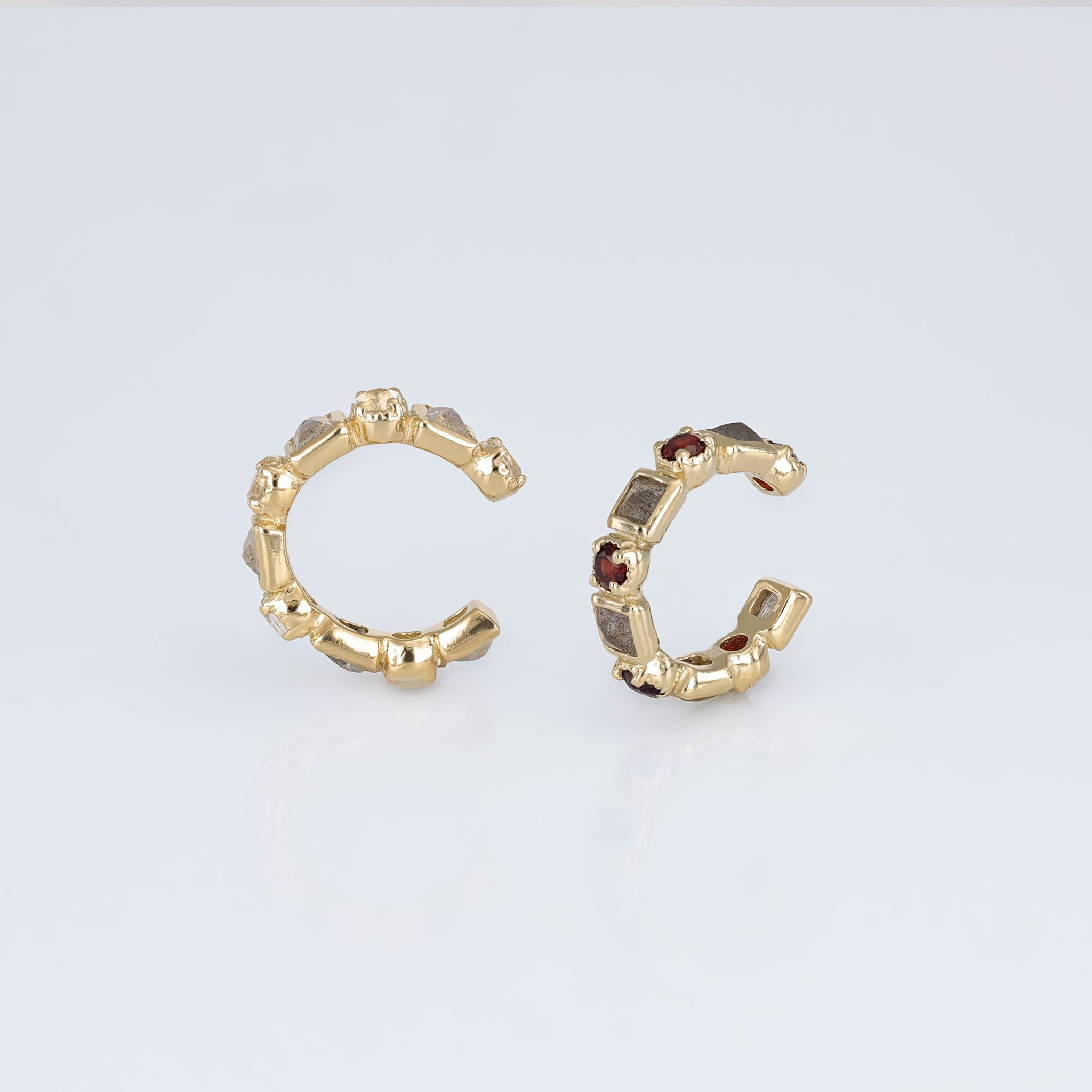 BEATTI Hoops Sample Sale • Multi Gemstones Earcuff YG SS25 Sample Sale • Multi Gemstones Earcuff YG SS25