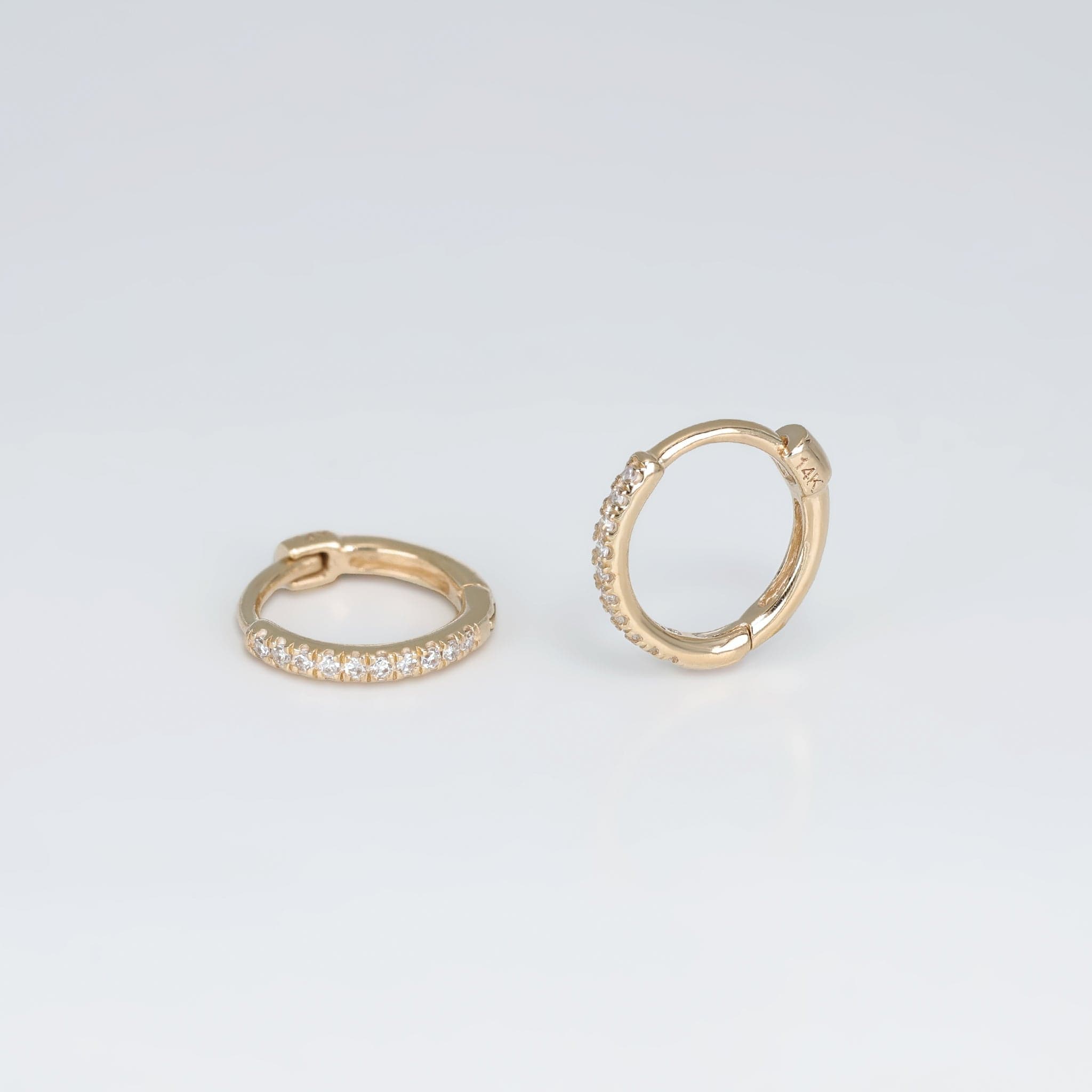 BEATTI Hoops Sample Sale • Pavé Natural White Diamond Huggie Hoop SS25 Sample Sale • Pavé Natural White Diamond Huggie Hoop SS25