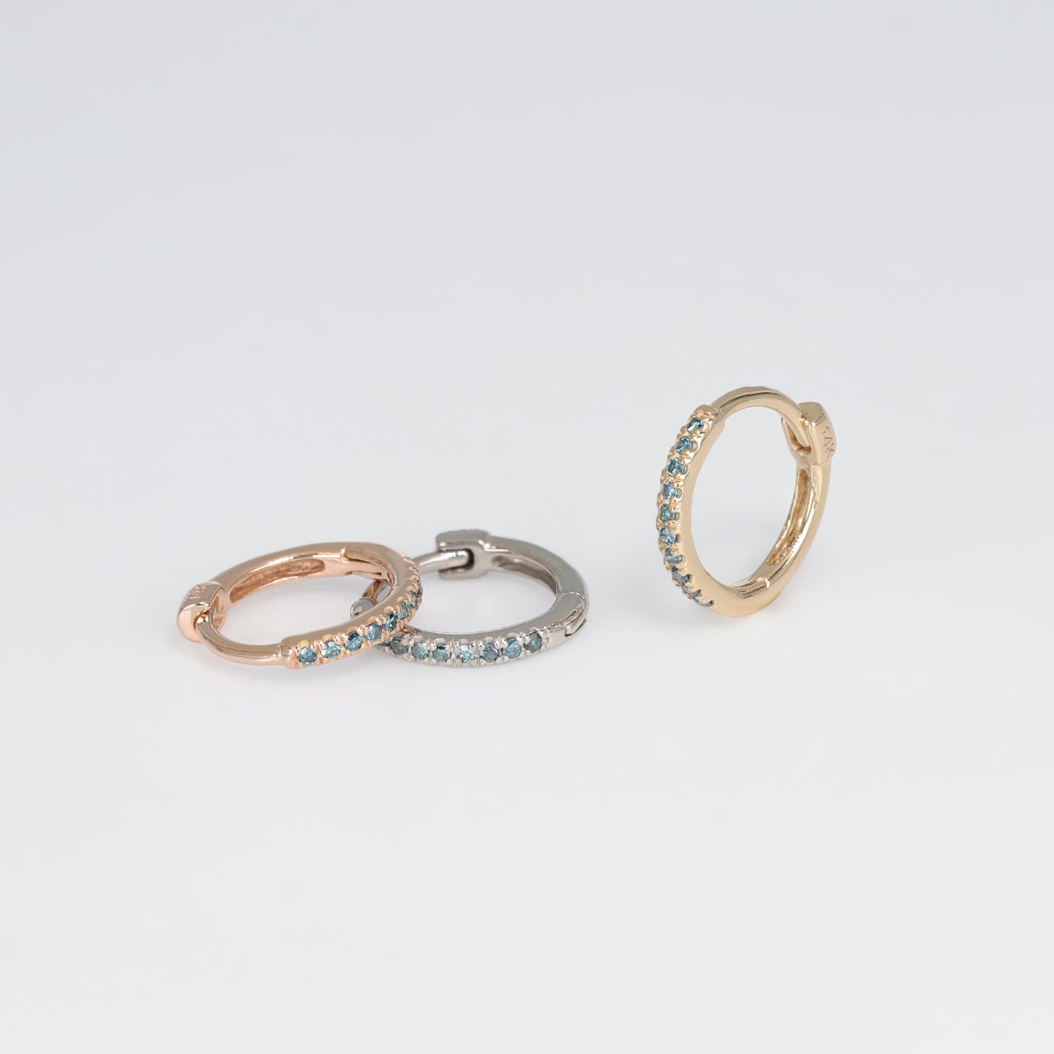 BEATTI Hoops Sample Sale • Pavé Natural Blue Diamond Huggie Hoop SS25 Sample Sale • Pavé Natural Blue Diamond Huggie Hoop SS25