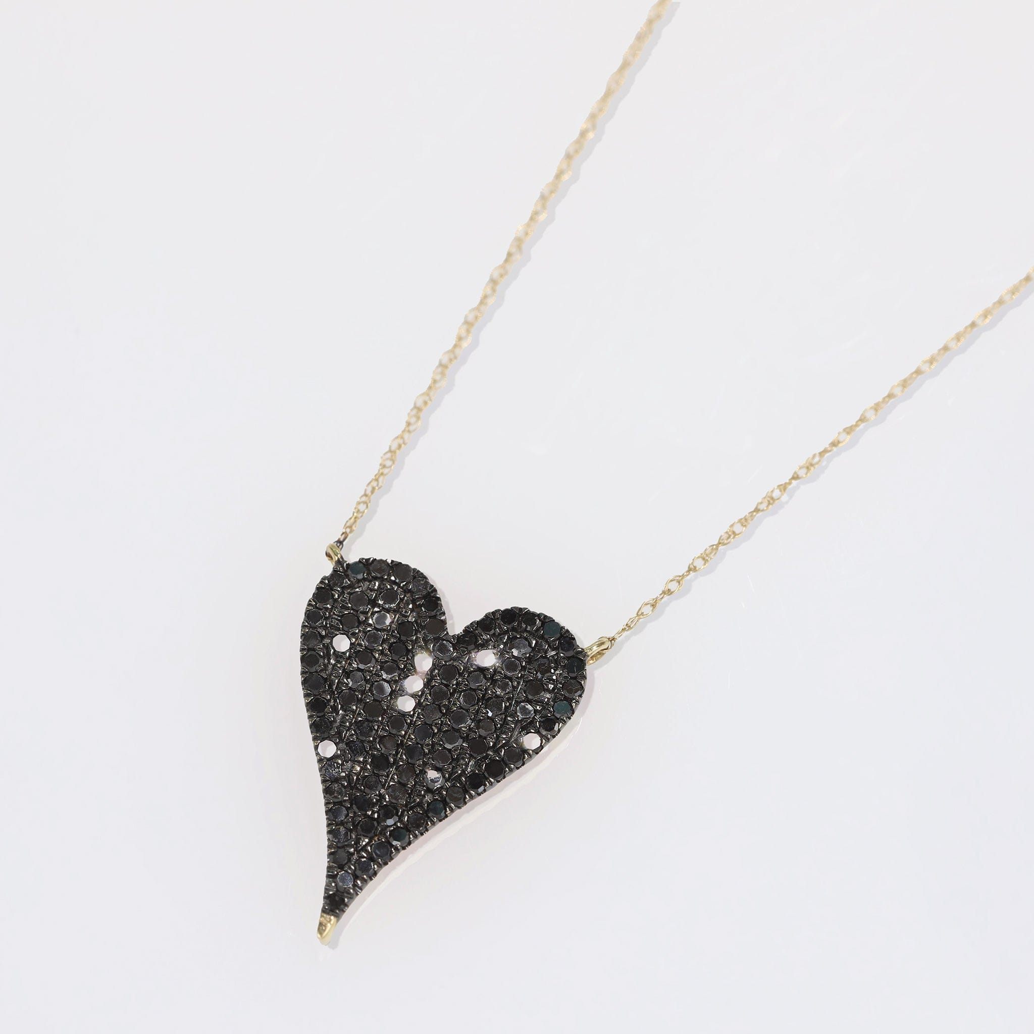 BEATTI Necklace Gold / Black Diamond Sample Sale • Heart Black Diamond Necklace SS25 Sample Sale • Heart Black Diamond Necklace SS25