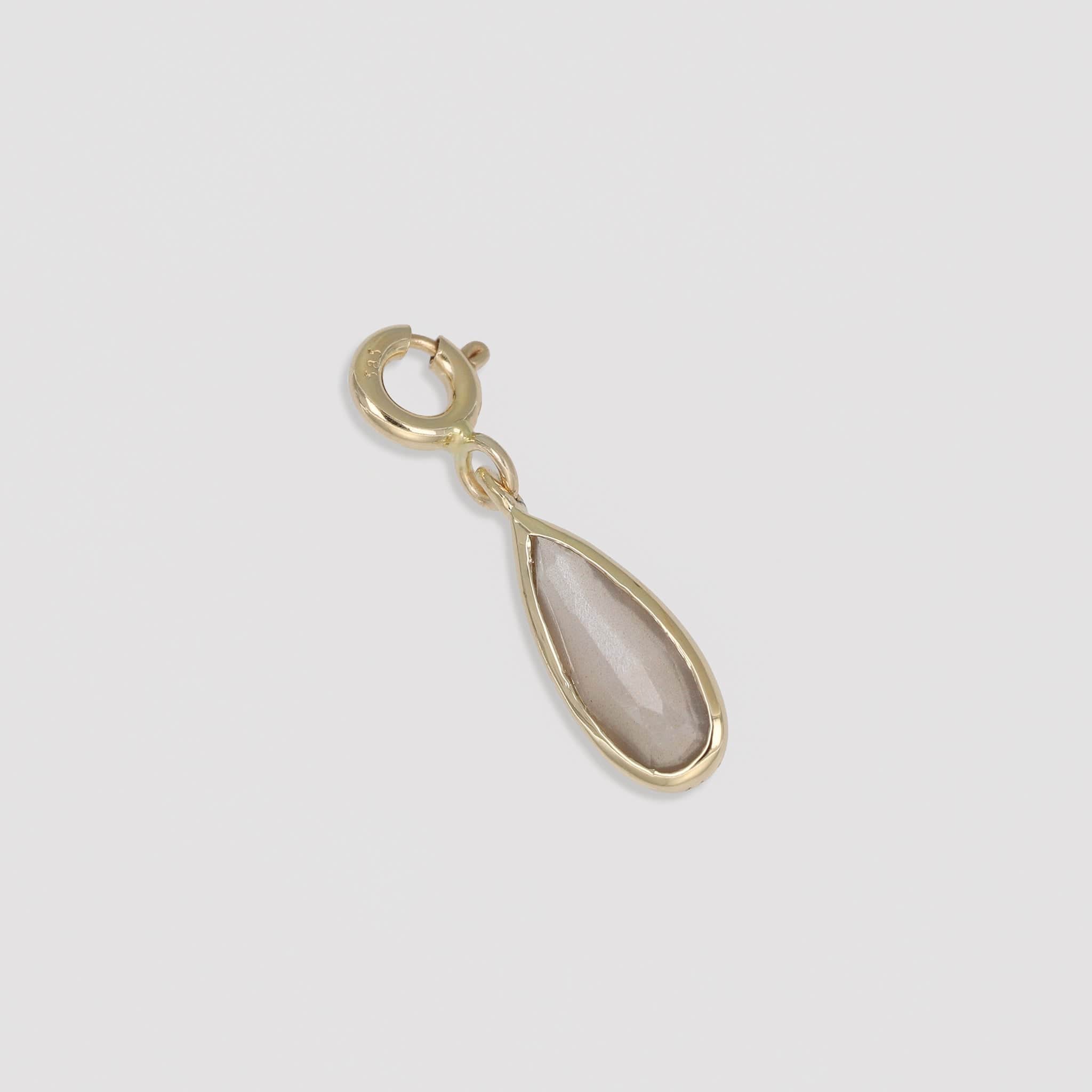 BEATTI Pendants Gold / Grey Moonstone Sample Sale • Iris Grey Moonstone Pendant SS25 SS25 PD 009 YG Sample Sale • Iris Grey Moonstone Pendant SS25