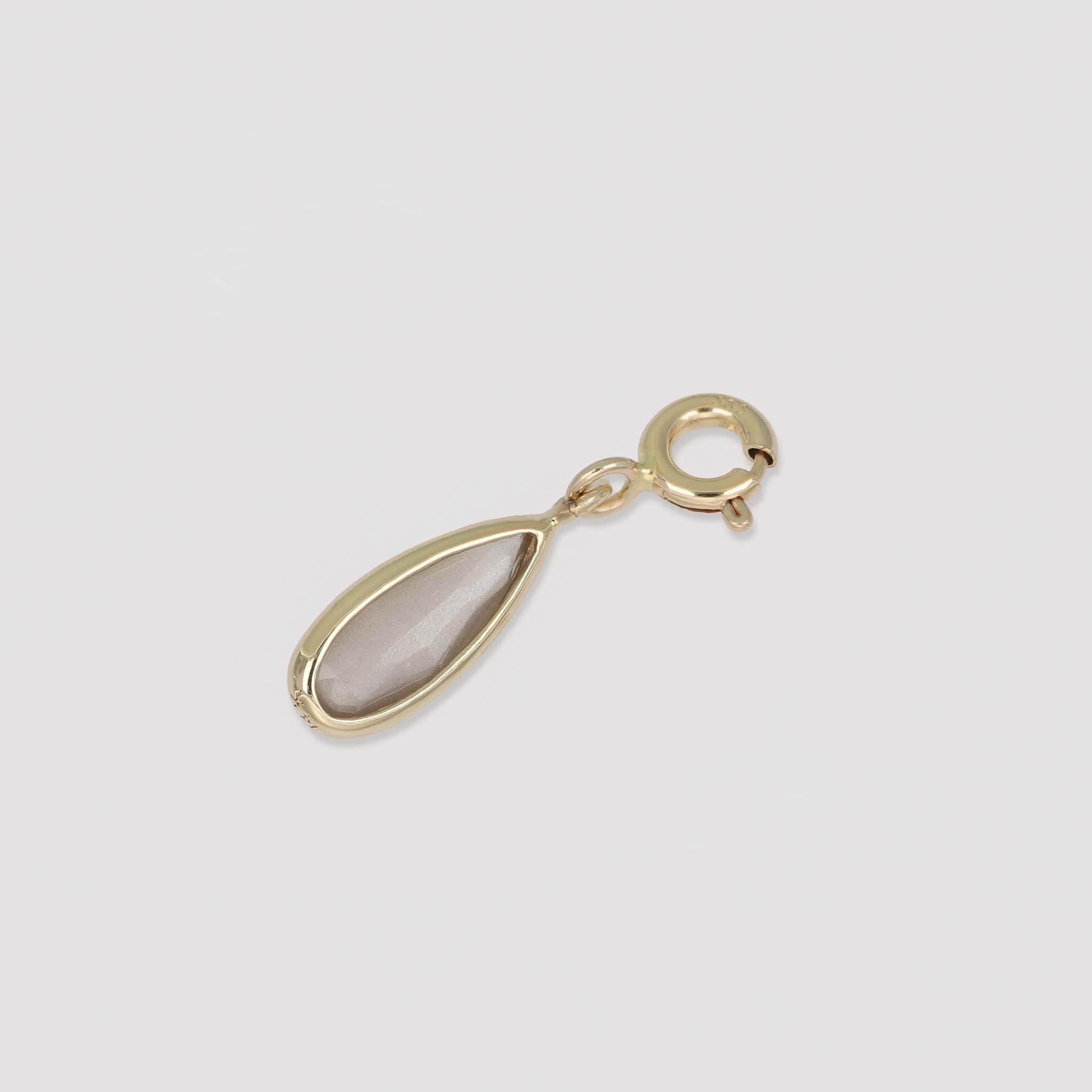 BEATTI Pendants Gold / Grey Moonstone Sample Sale • Iris Grey Moonstone Pendant SS25 SS25 PD 009 YG Sample Sale • Iris Grey Moonstone Pendant SS25