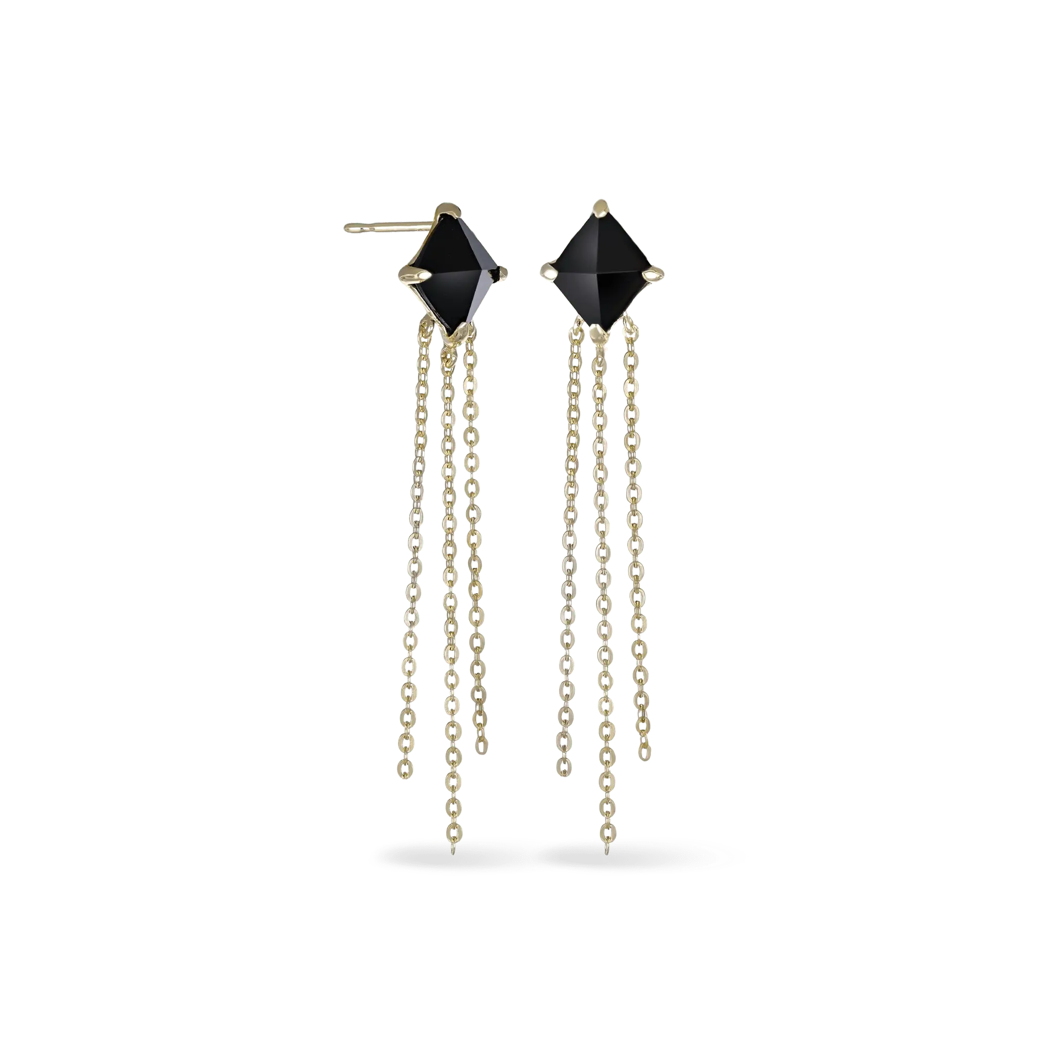 BEATTI Threadless Ends Palma • Black Onyx Tassel Earrings Palma • Black Onyx Tassel Earrings