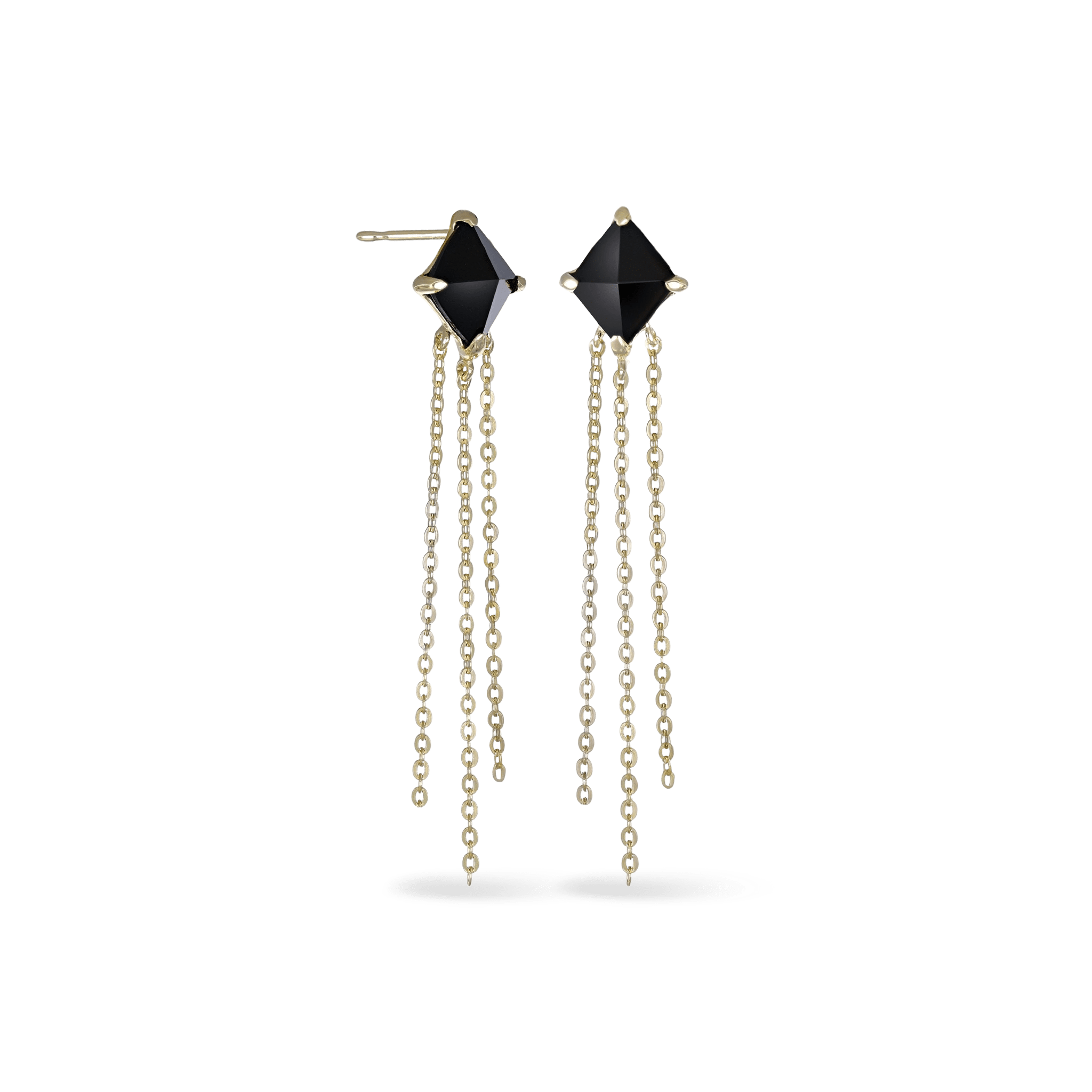 BEATTI Threadless Ends Palma • Black Onyx Tassel Earrings Palma • Black Onyx Tassel Earrings