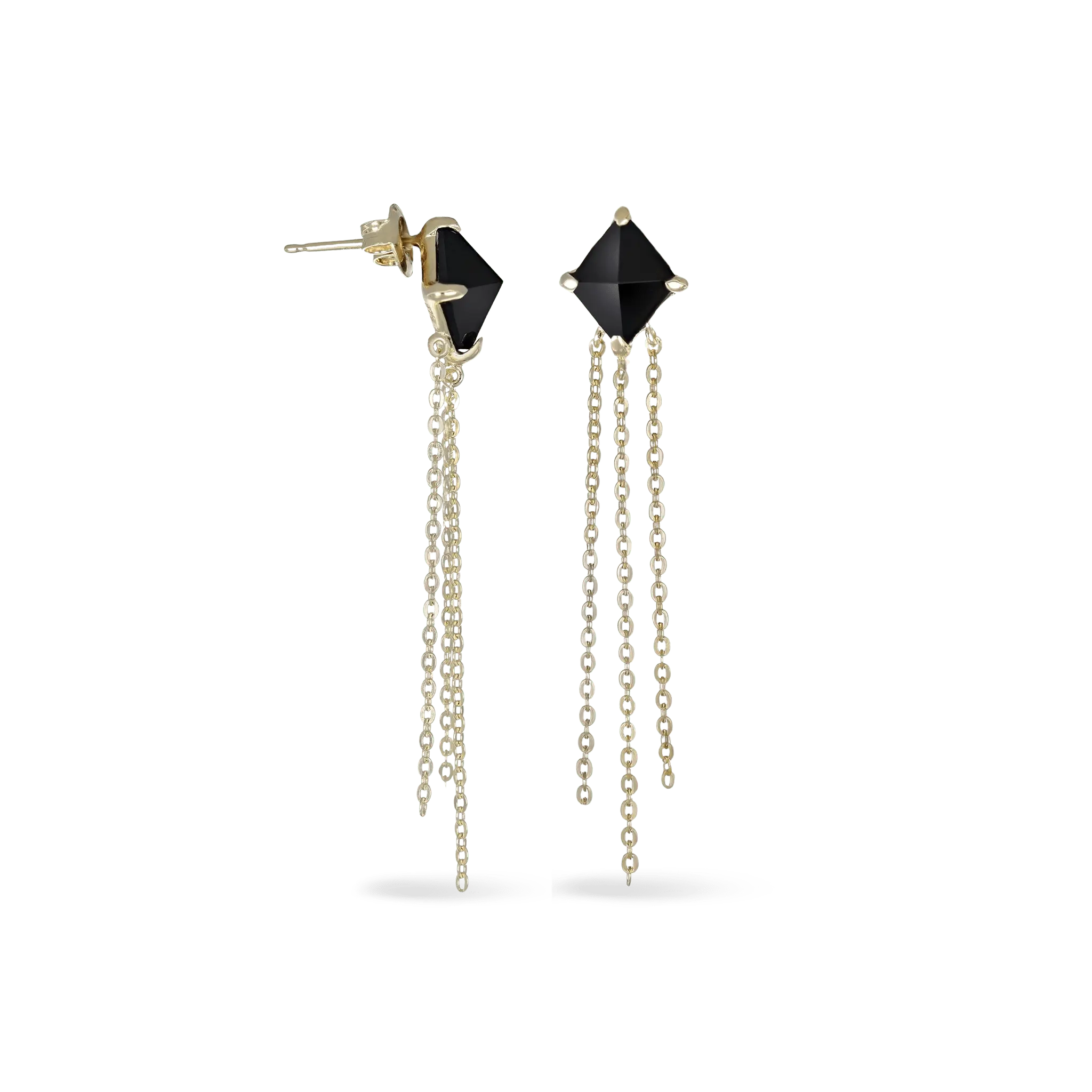 BEATTI Threadless Ends Palma • Black Onyx Tassel Earrings Palma • Black Onyx Tassel Earrings