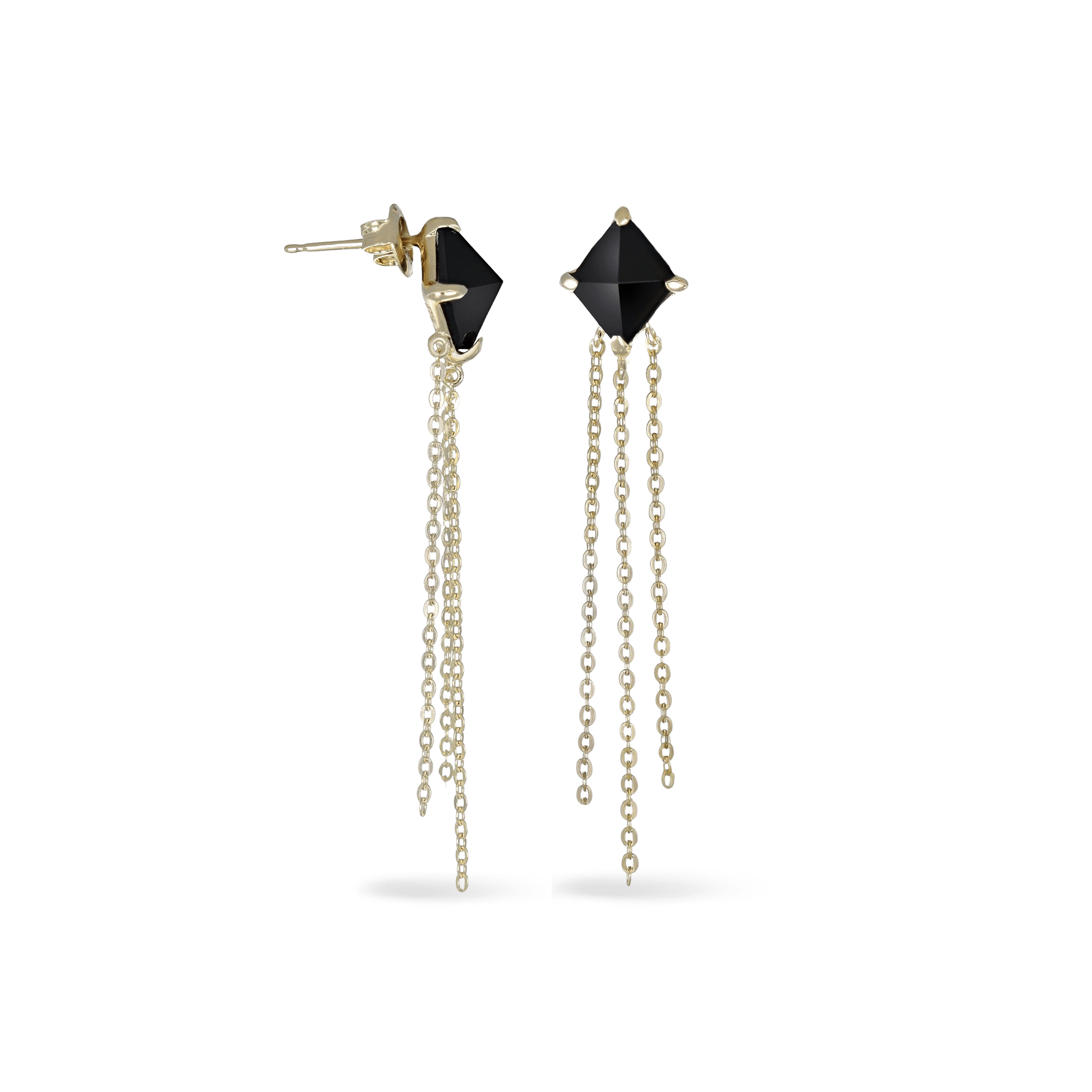 BEATTI Threadless Ends Palma • Black Onyx Tassel Earrings Palma • Black Onyx Tassel Earrings