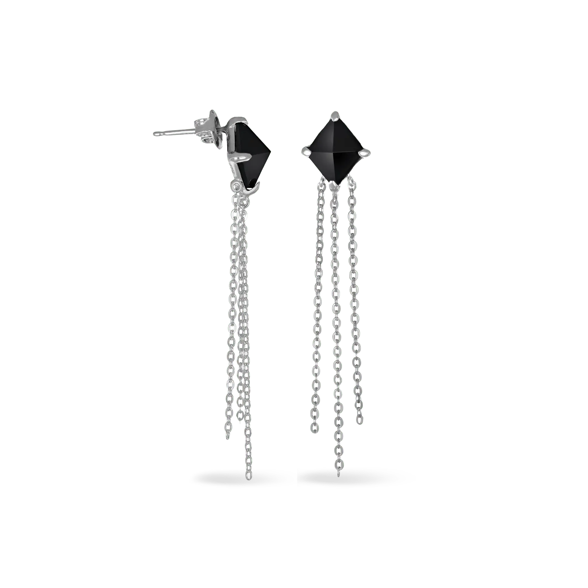 BEATTI Threadless Ends Palma • Black Onyx Tassel Earrings Palma • Black Onyx Tassel Earrings