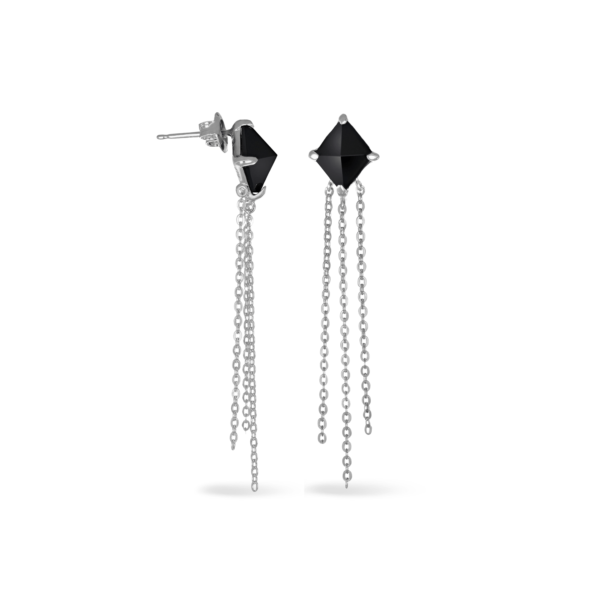 BEATTI Threadless Ends Palma • Black Onyx Tassel Earrings Palma • Black Onyx Tassel Earrings