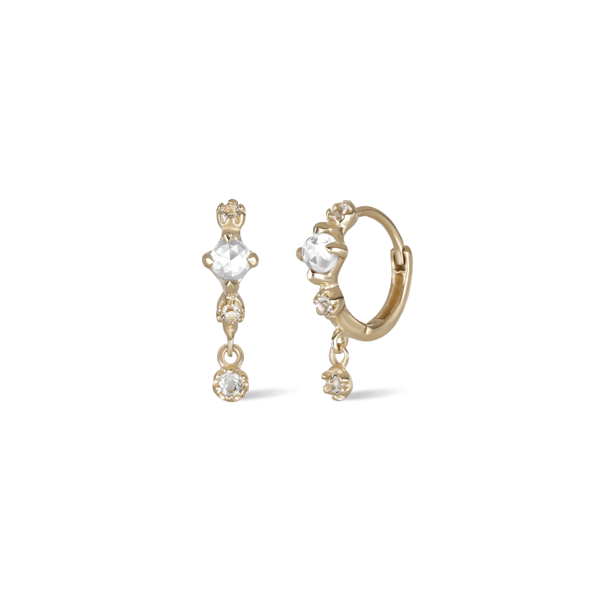 Lucine • Dainty Genuine Gemstone Hoop Earrings
