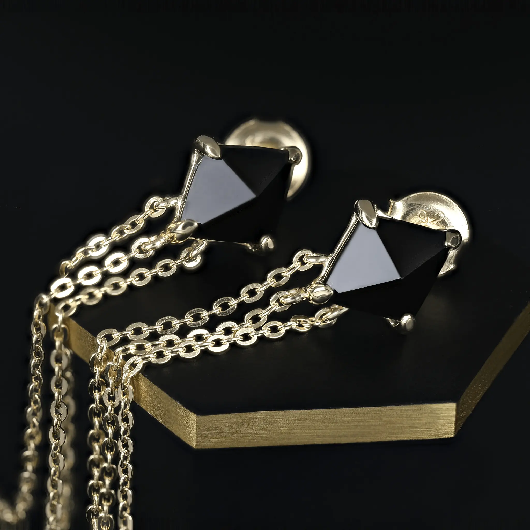 BEATTI Threadless Ends Palma • Black Onyx Tassel Earrings Palma • Black Onyx Tassel Earrings