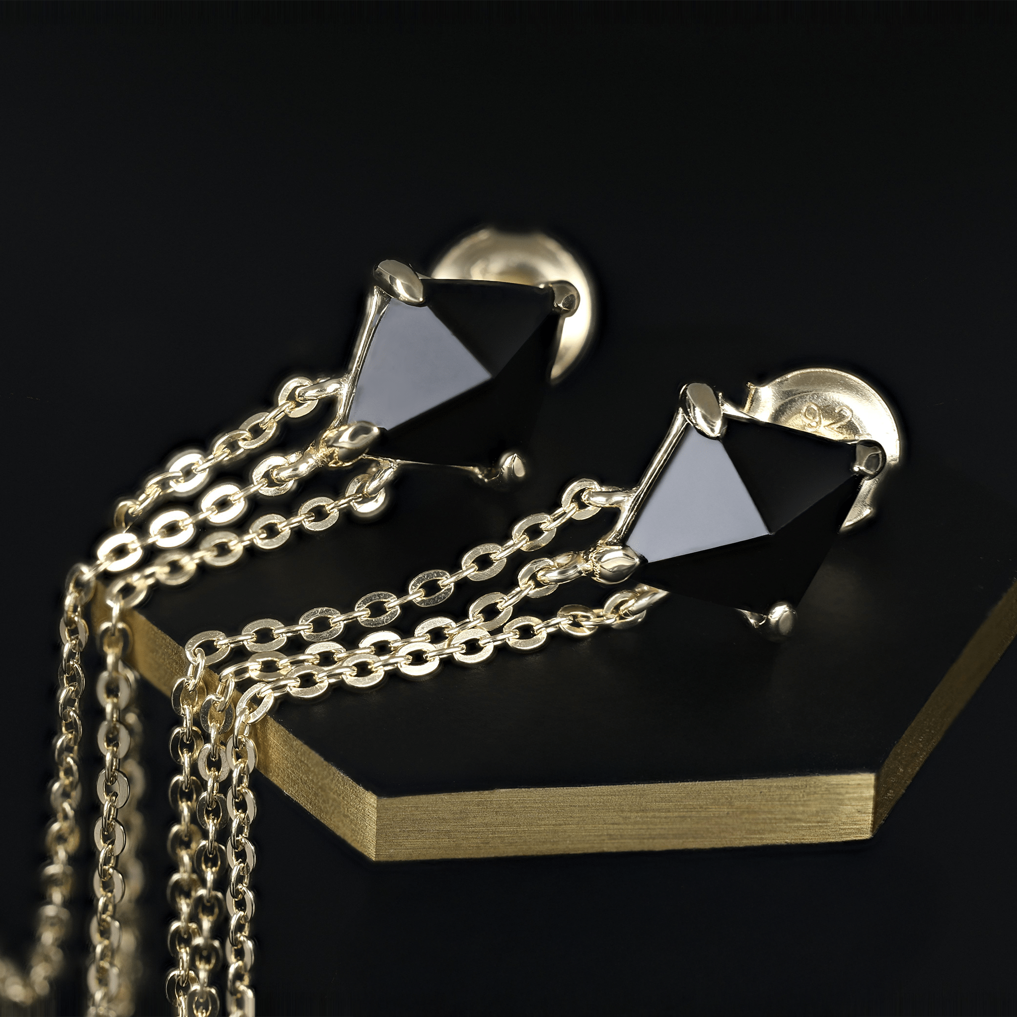 BEATTI Threadless Ends Palma • Black Onyx Tassel Earrings Palma • Black Onyx Tassel Earrings