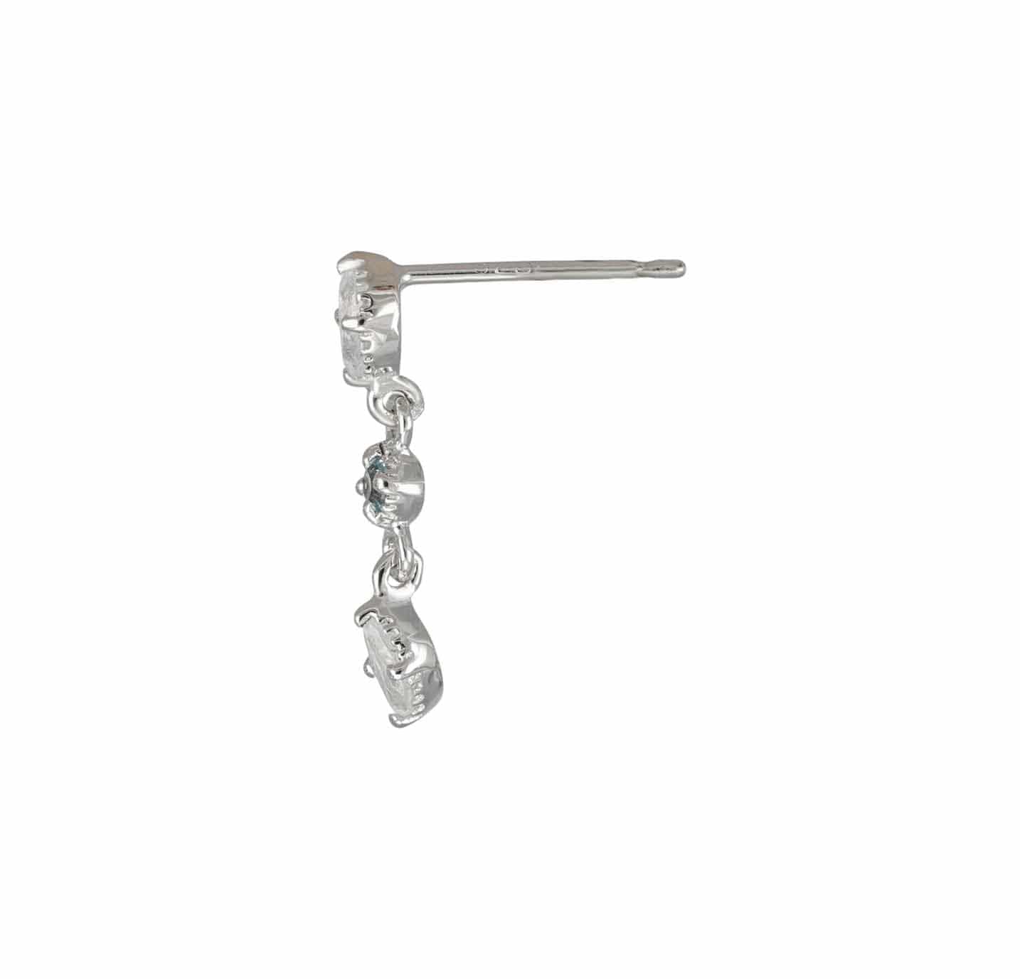 BEATTI Studs Silver / Moonstone + Swiss Blue Topaz Sample Sale • Dangle Marquise Natural Gemstone Earrings SV/RG SS25 SS25 EA 015 SV RG Sample Sale • Dangle Marquise Natural Gemstone Earrings SV/RG SS25