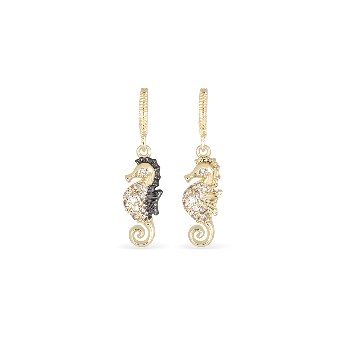 Champagne Diamond Seahorse Charm Pendant