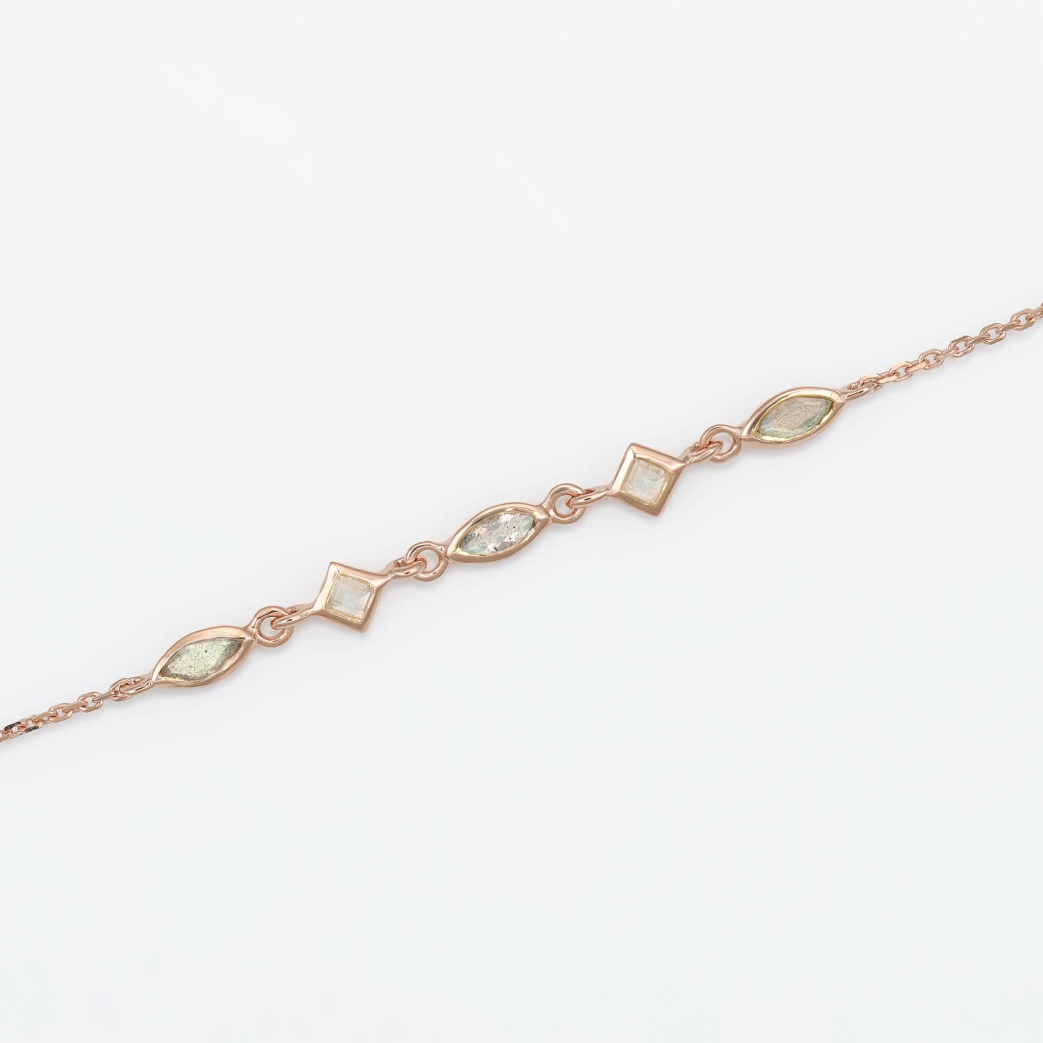 BEATTI Bracelet Sample Sale • Marquise & Square Gemstone Bracelet YG SV RG MR-L SS25 Sample Sale • Marquise & Square Gemstone Bracelet YG SV RG MR-L SS25