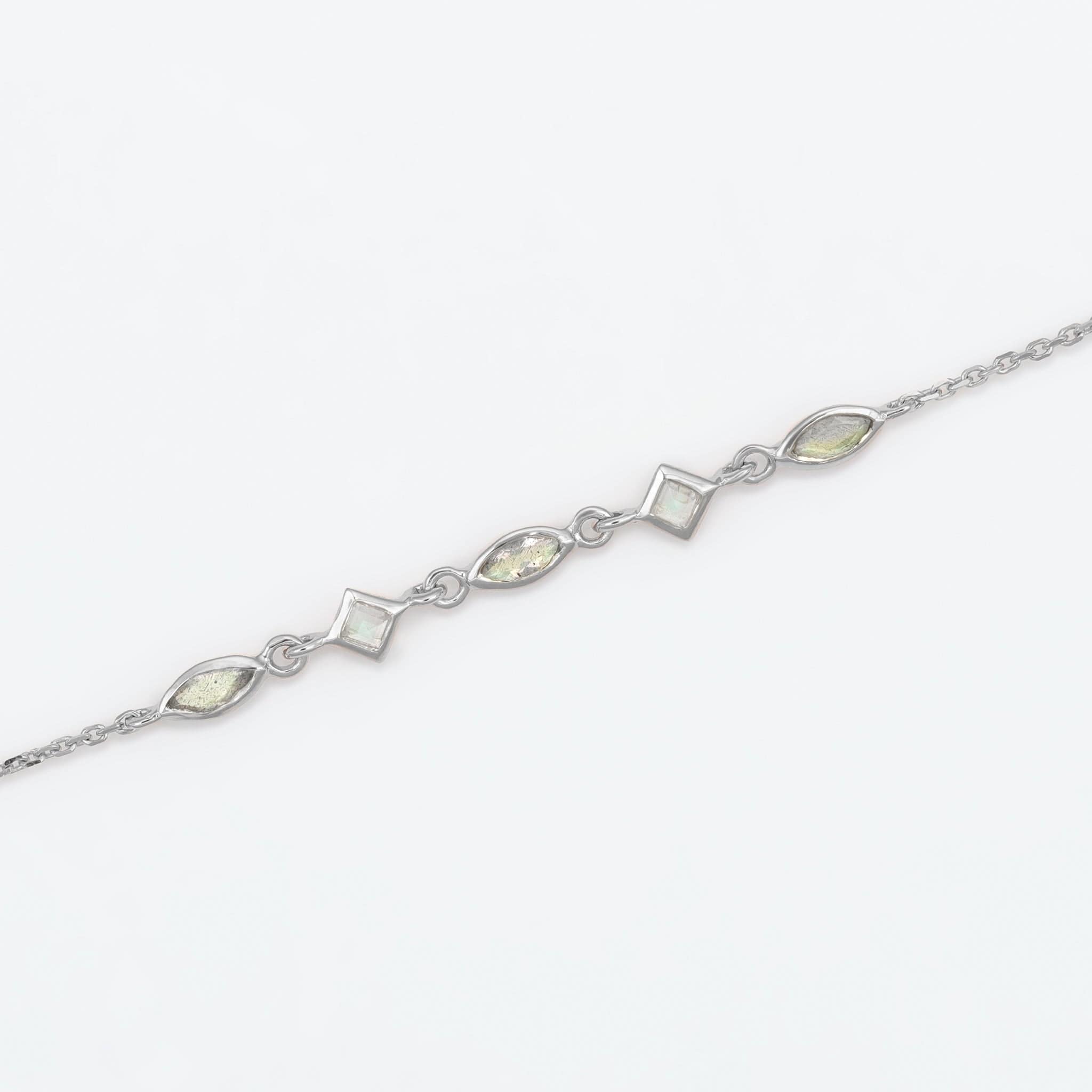 BEATTI Bracelet Sample Sale • Marquise & Square Gemstone Bracelet YG SV RG MR-L SS25 Sample Sale • Marquise & Square Gemstone Bracelet YG SV RG MR-L SS25