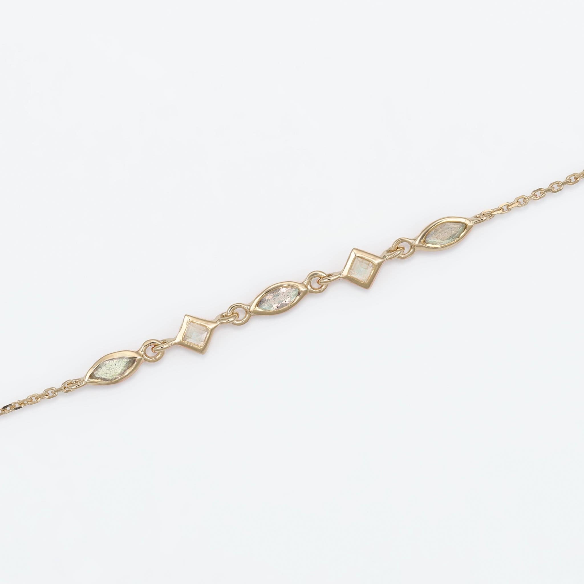 BEATTI Bracelet Sample Sale • Marquise & Square Gemstone Bracelet YG SV RG MR-L SS25 Sample Sale • Marquise & Square Gemstone Bracelet YG SV RG MR-L SS25