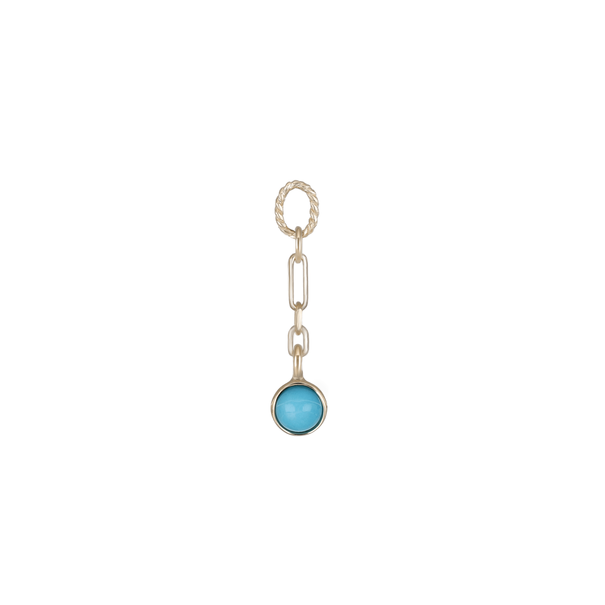 BEATTI Charms Gold / Turquoise KOR_ L • Turquoise Gemstone Link Chain Cham L KOR_ L • Turquoise Gemstone Link Chain Cham