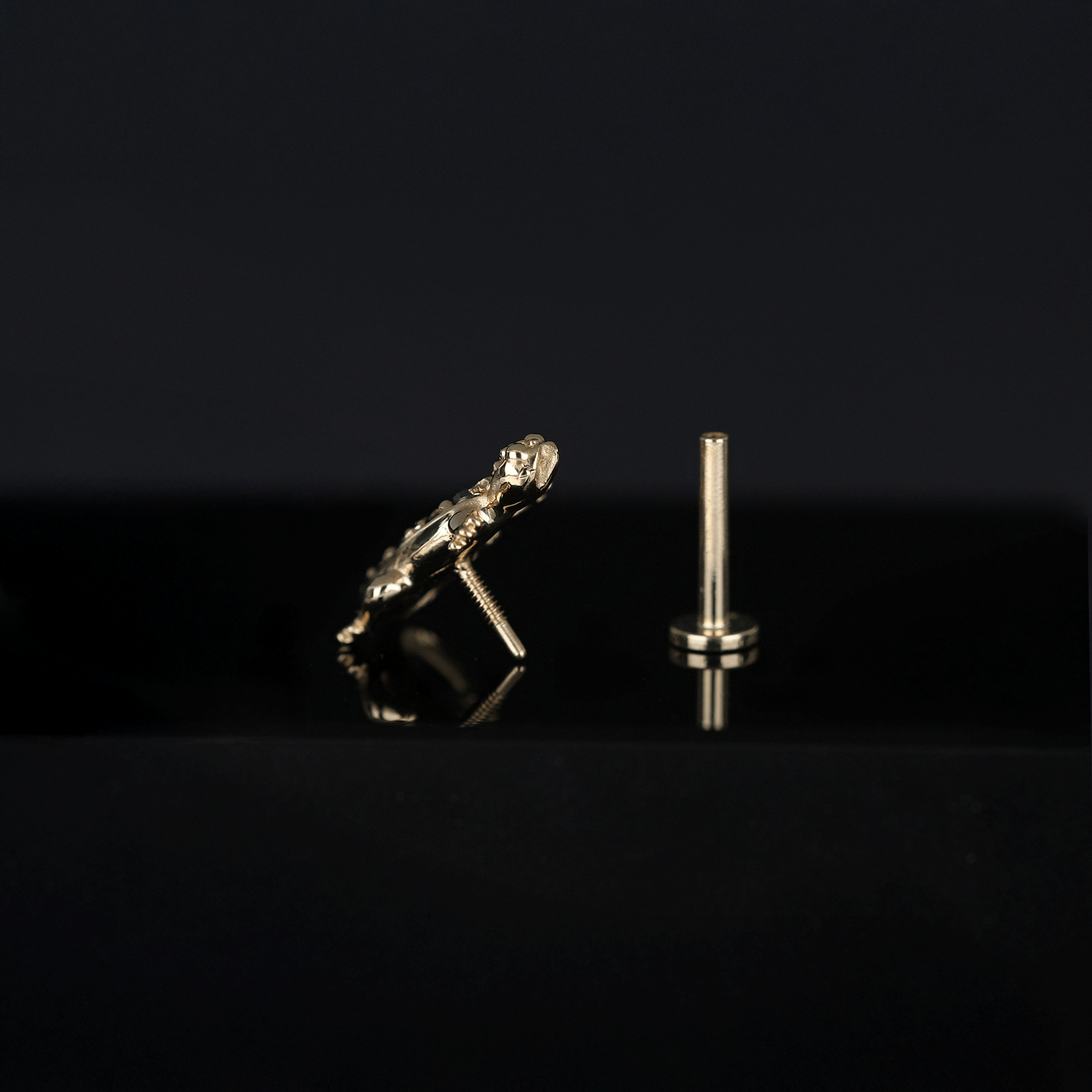 BEATTI Threadless Ends Eternal 14K Lizard Diamond Threadless Ends Eternal 14K Lizard Diamond Threadless Ends