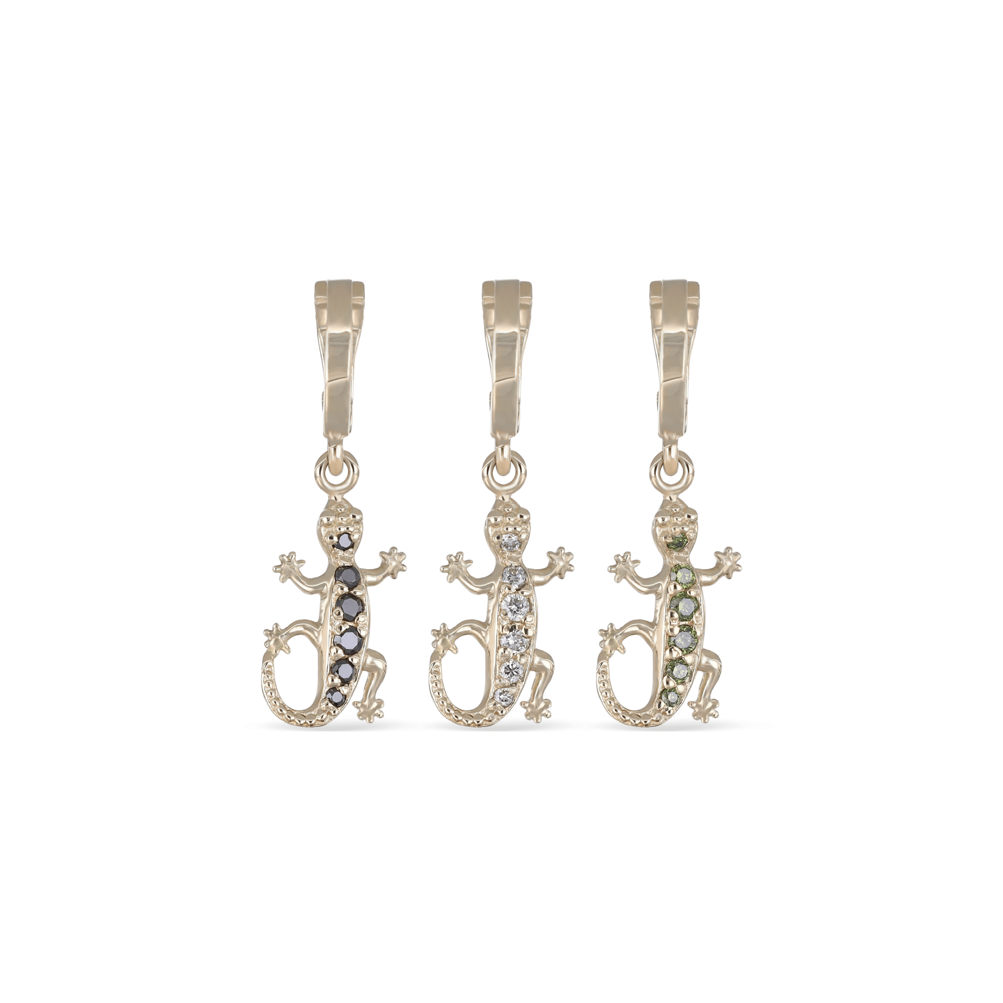 BEATTI Pendants Gold / Green Diamond Eternal 14K Lizard Diamond Pendant MIEPG002 GD Eternal 14K Lizard Diamond Pendant