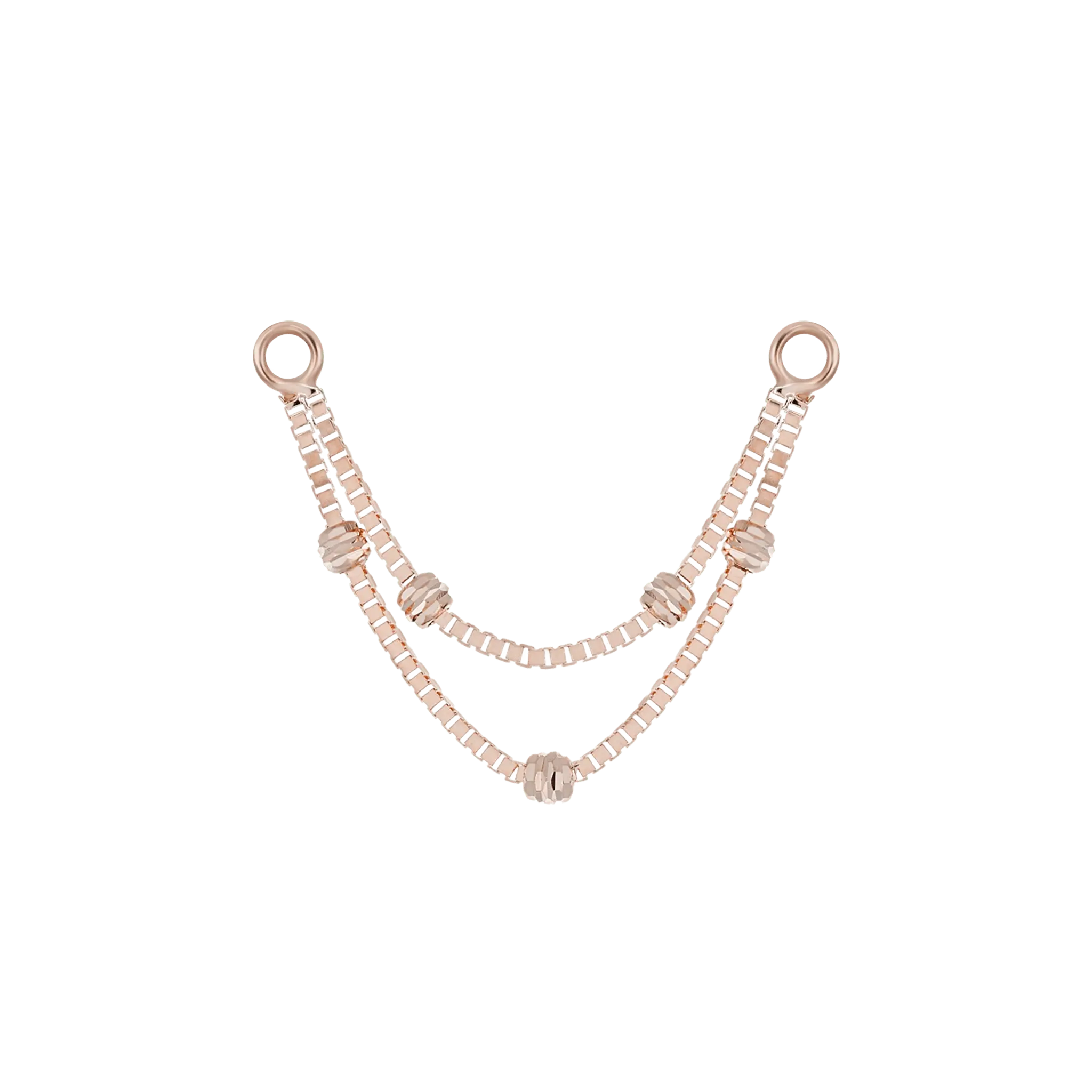 BEATTI Chain Attachments Rose Gold Ball-Beaded Double Chain Attachment MJC017A Brillcut Ball-Beaded Double Chain Attachment by BEATTI