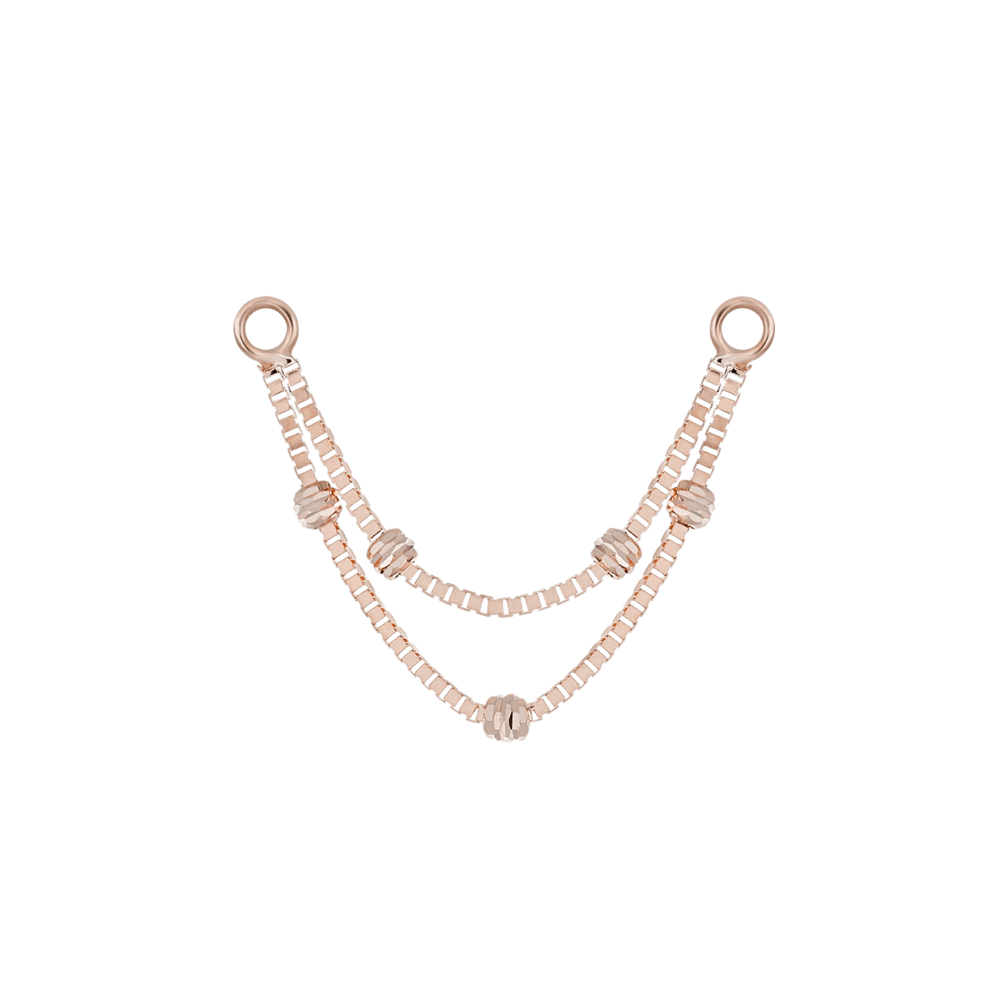BEATTI Chain Attachments Rose Gold Ball-Beaded Double Chain Attachment MJC017A Brillcut Ball-Beaded Double Chain Attachment by BEATTI