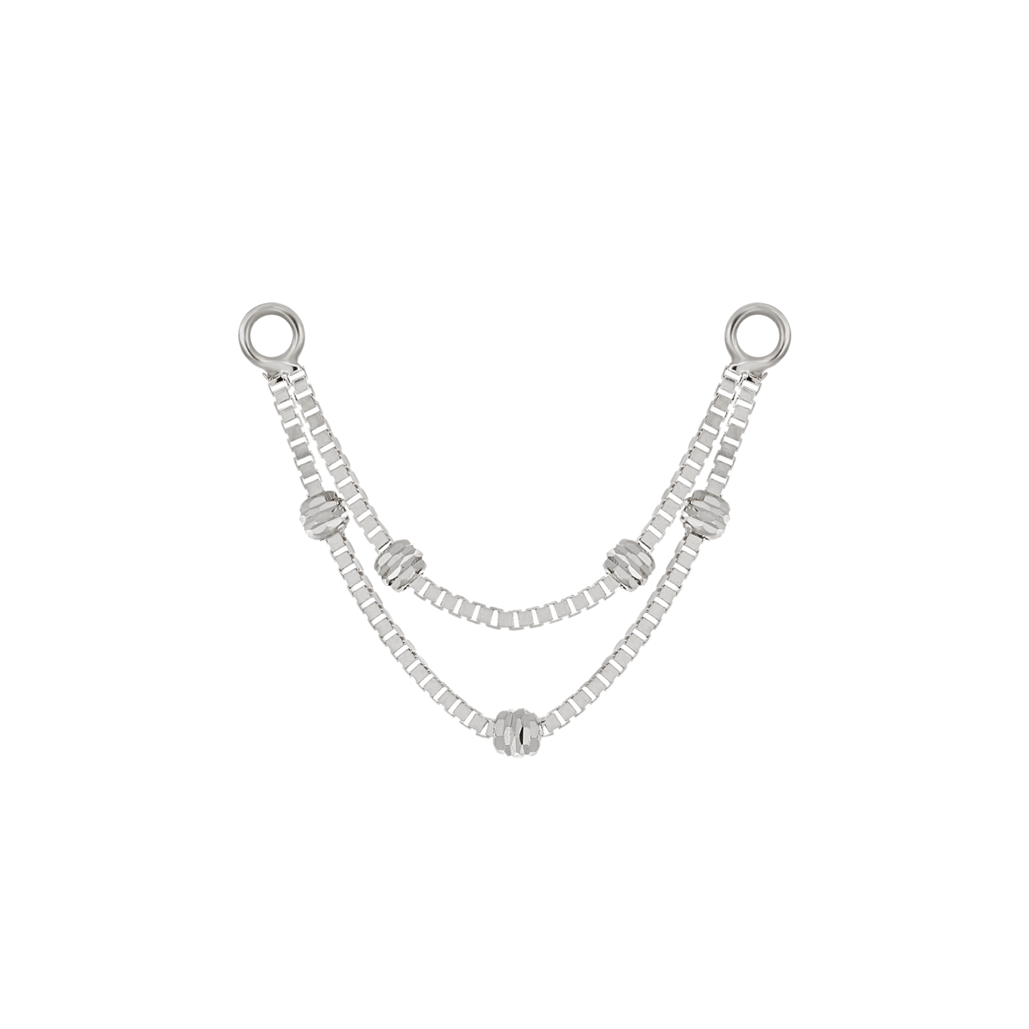 BEATTI Chain Attachments White Gold Ball-Beaded Double Chain Attachment MJC017A Brillcut Ball-Beaded Double Chain Attachment by BEATTI
