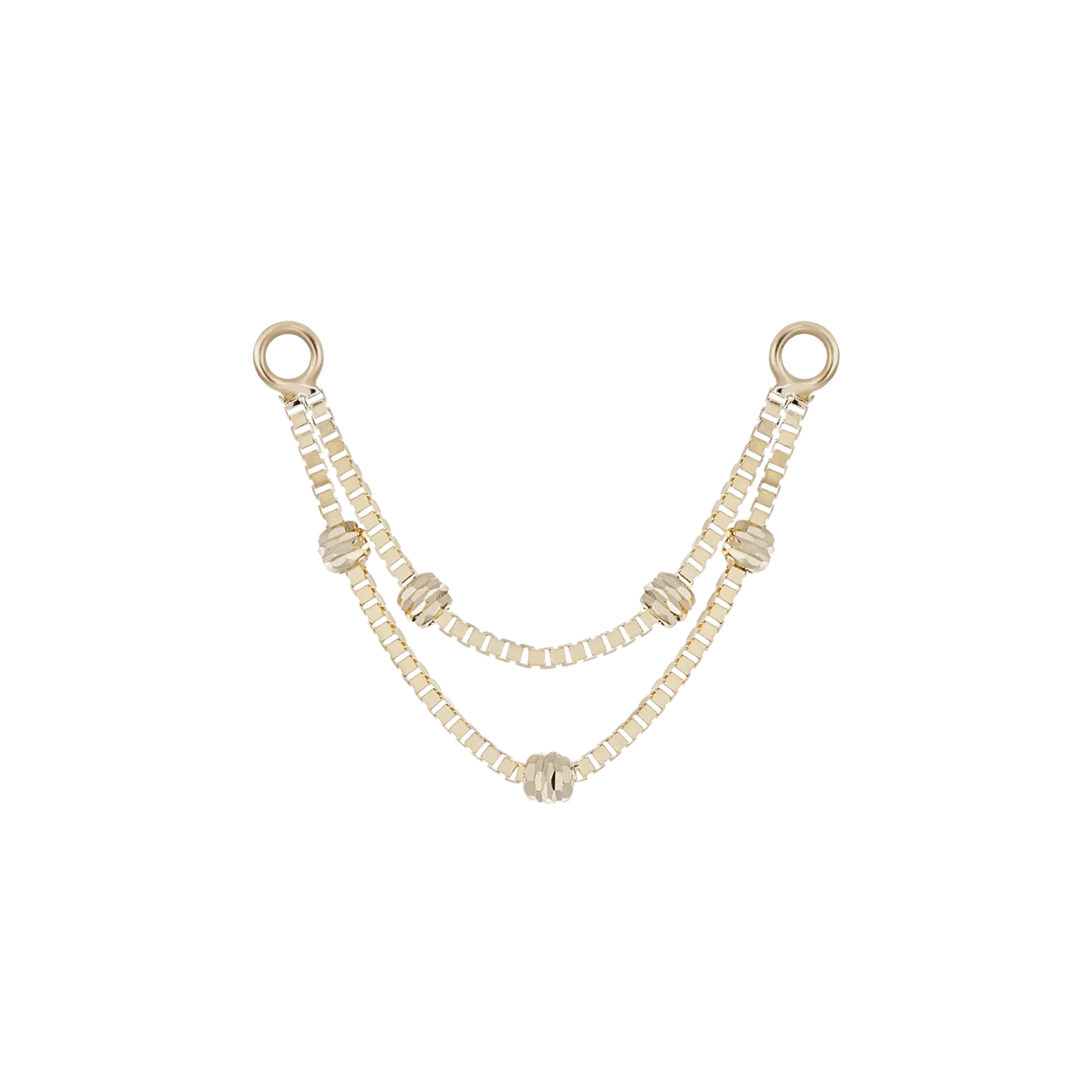 BEATTI Chain Attachments Gold Ball-Beaded Double Chain Attachment MJC017A Brillcut Ball-Beaded Double Chain Attachment by BEATTI