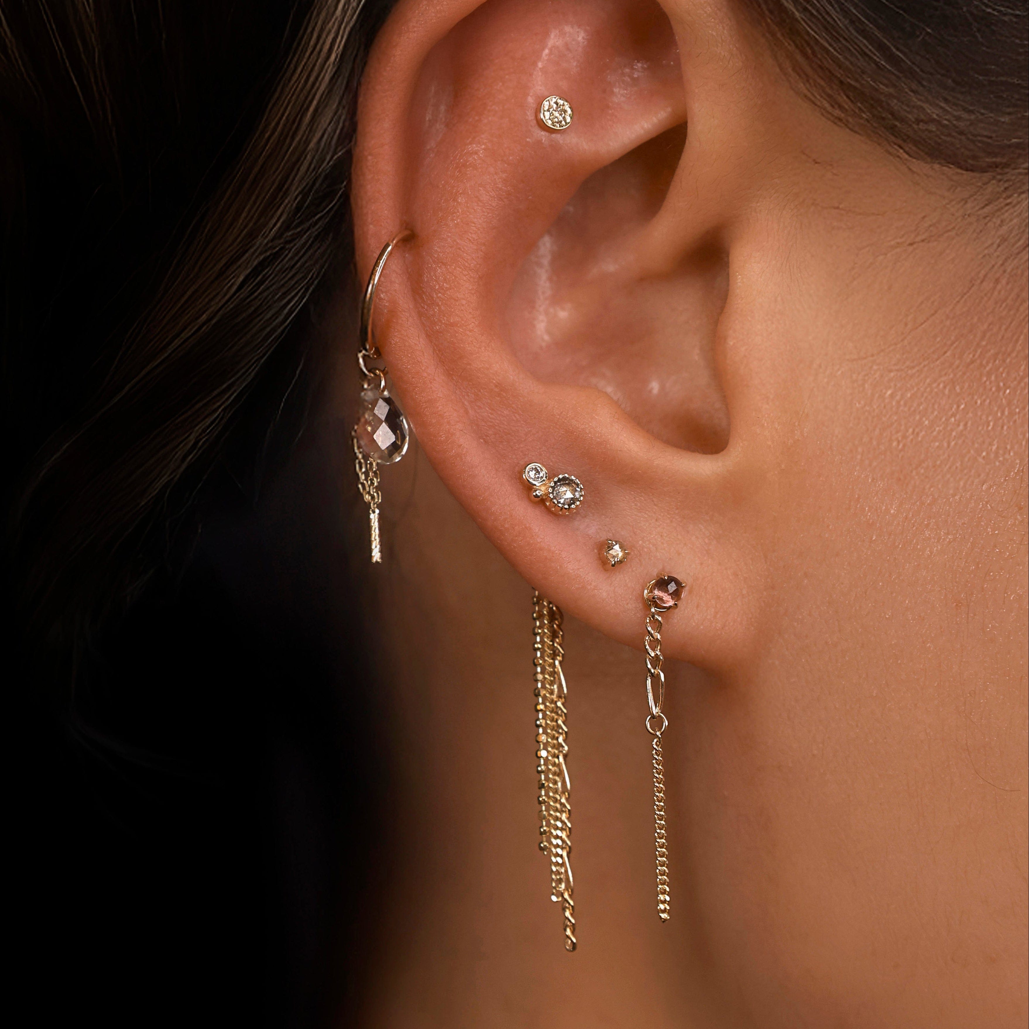 BEATTI Charms Gold Quinn • Triple Mixed Chain Charm MJC026 Quinn • Triple Mixed Chain Charm