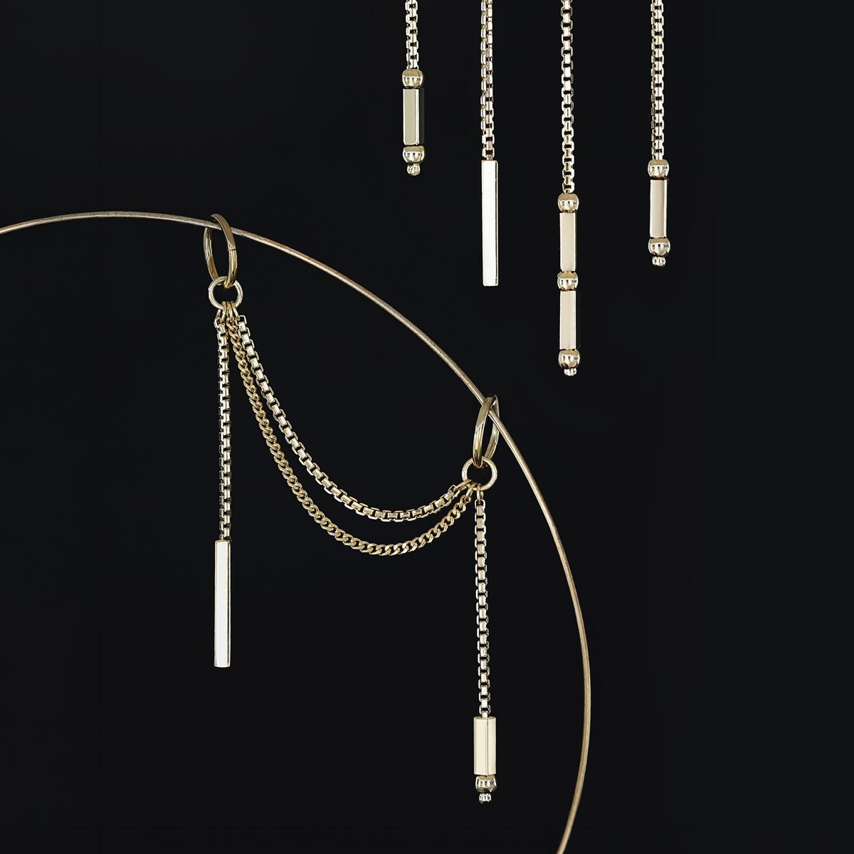 Parallel • 14K Gold Double Chain Attachement