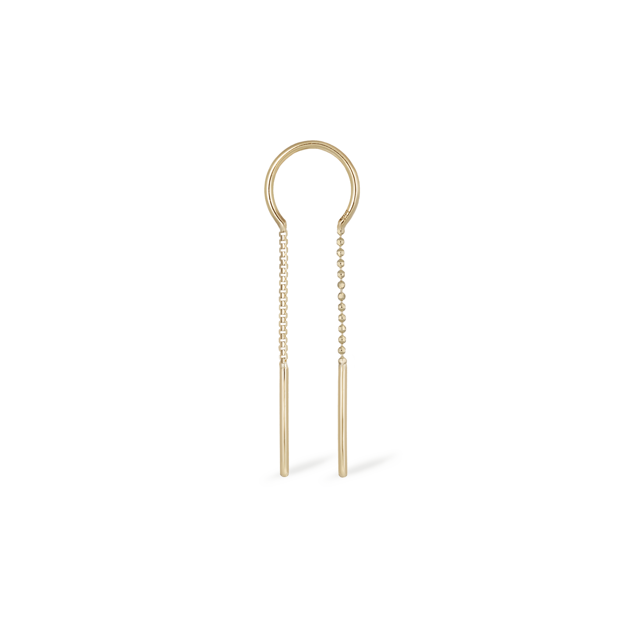 BEATTI Hoops Gold / Single Dual Chain Hoop Threader MJH013 Dual Chain Hoop Threader