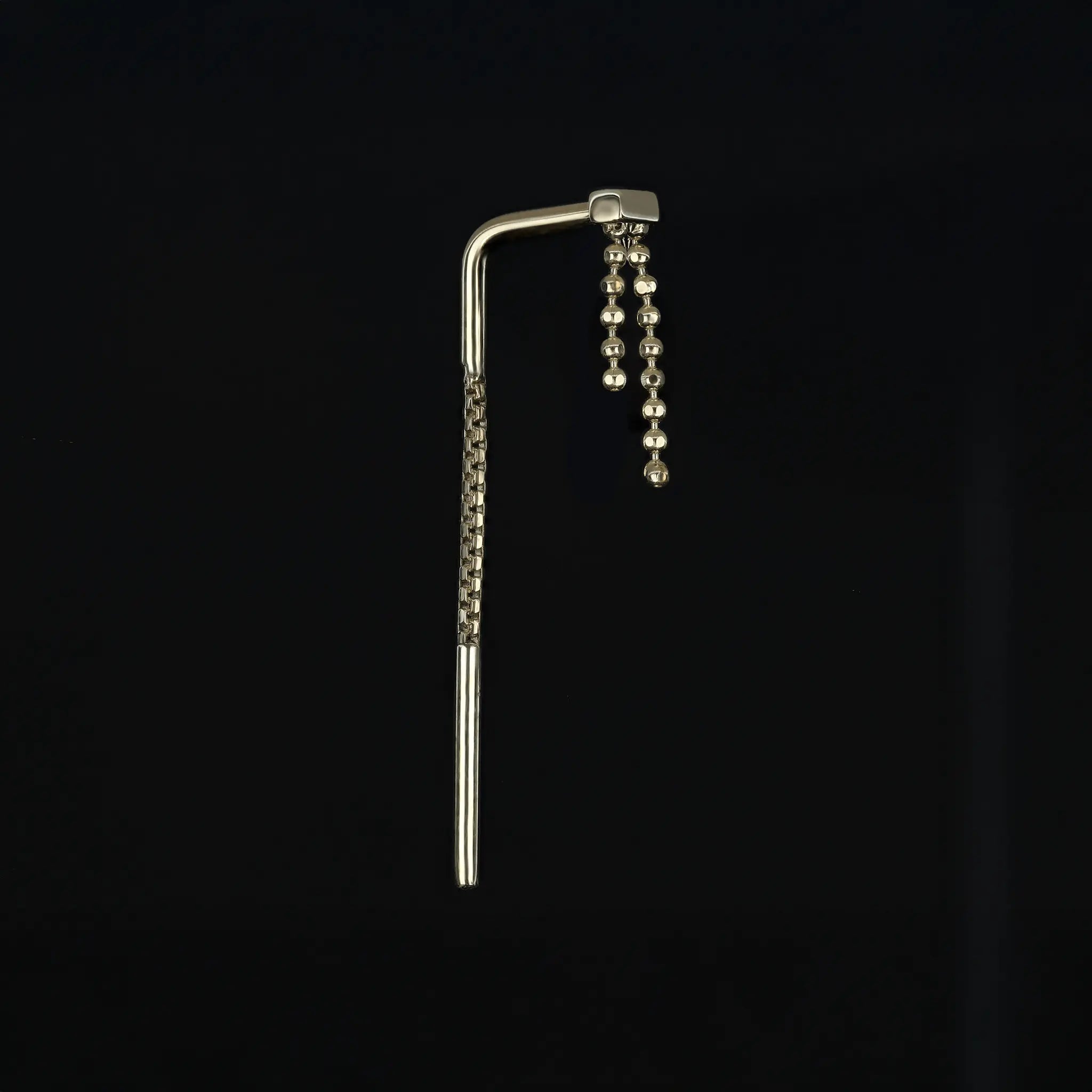 BEATTI Hoops Cascade Arc Threader • Ball Chain Cascade Arc Threader • Ball Chain