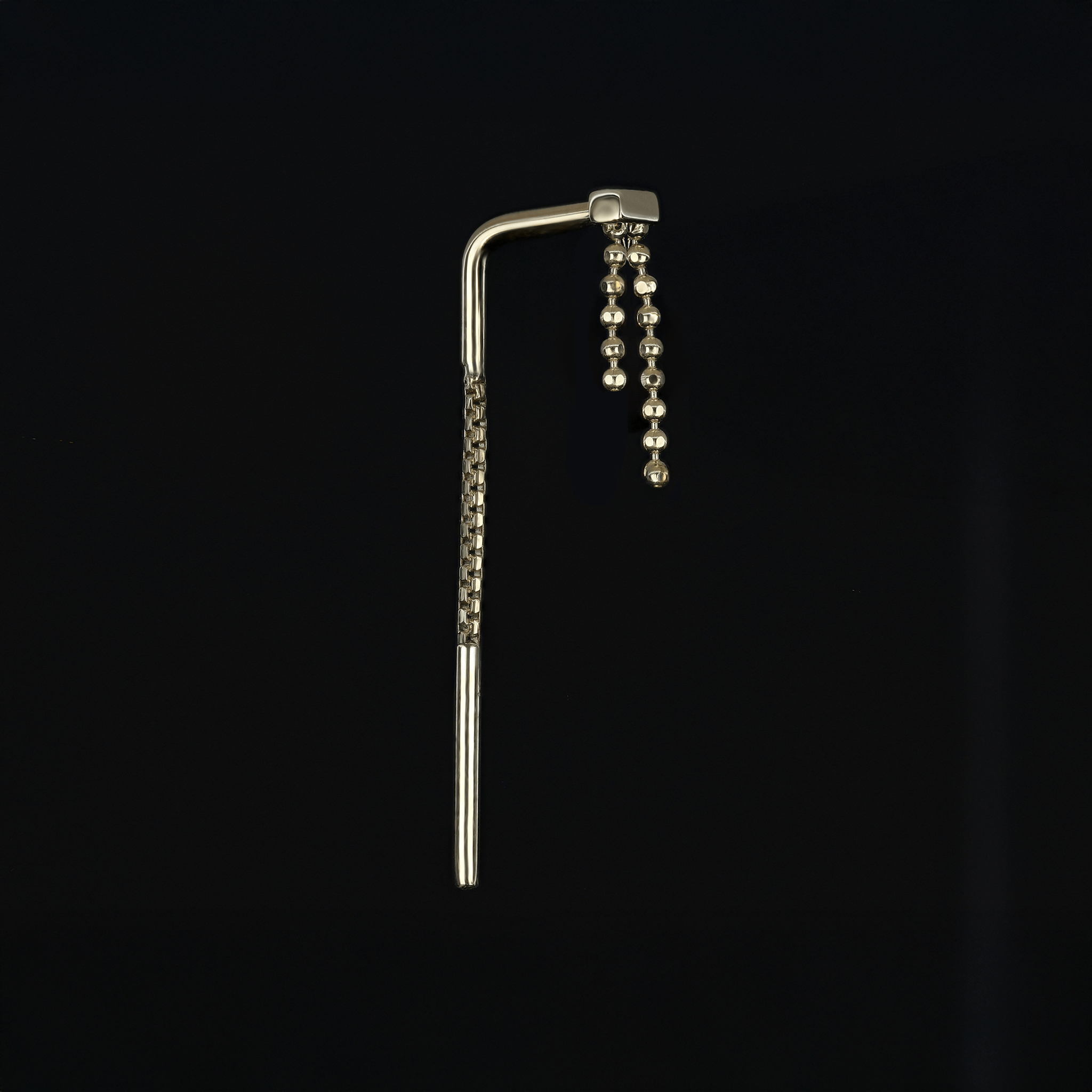 BEATTI Hoops Cascade Arc Threader • Ball Chain Cascade Arc Threader • Ball Chain