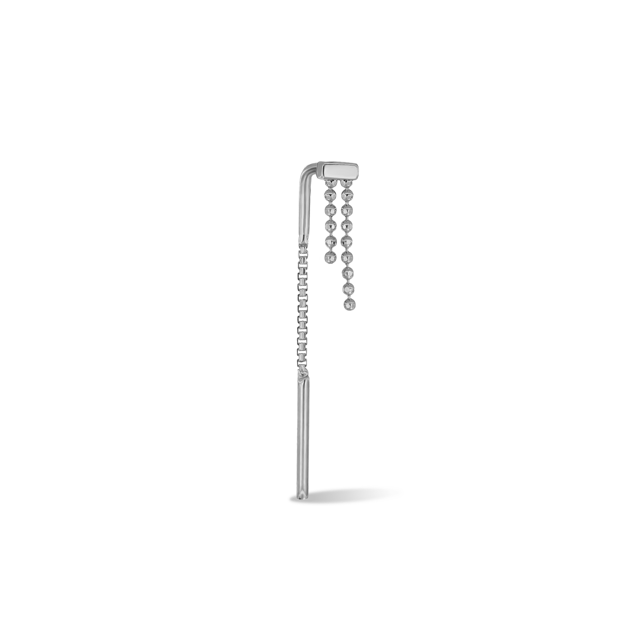 BEATTI Hoops White Gold / Single Cascade Arc Threader • Ball Chain MJH052 Cascade Arc Threader • Ball Chain