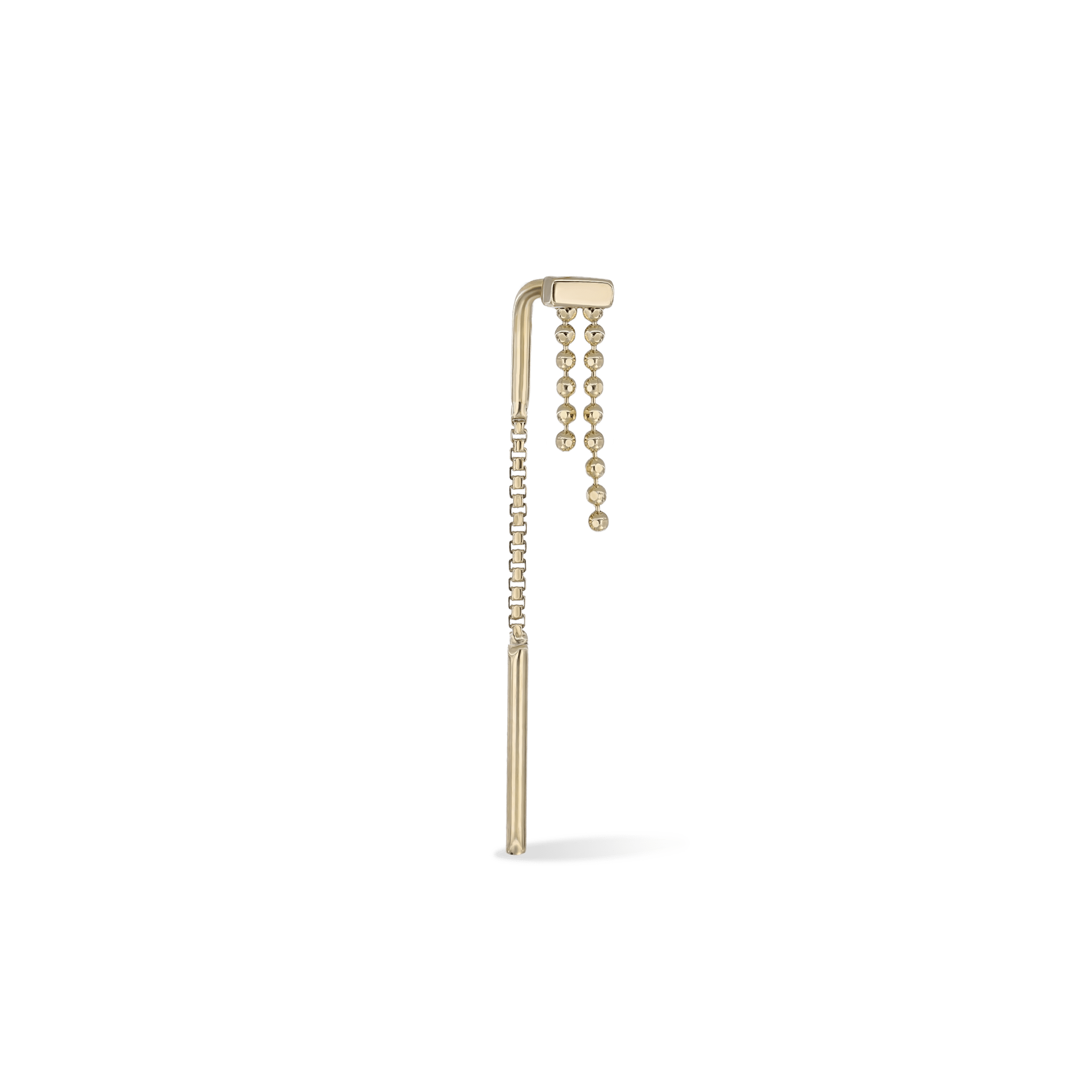 BEATTI Hoops Gold / Single Cascade Arc Threader • Ball Chain MJH052 Cascade Arc Threader • Ball Chain