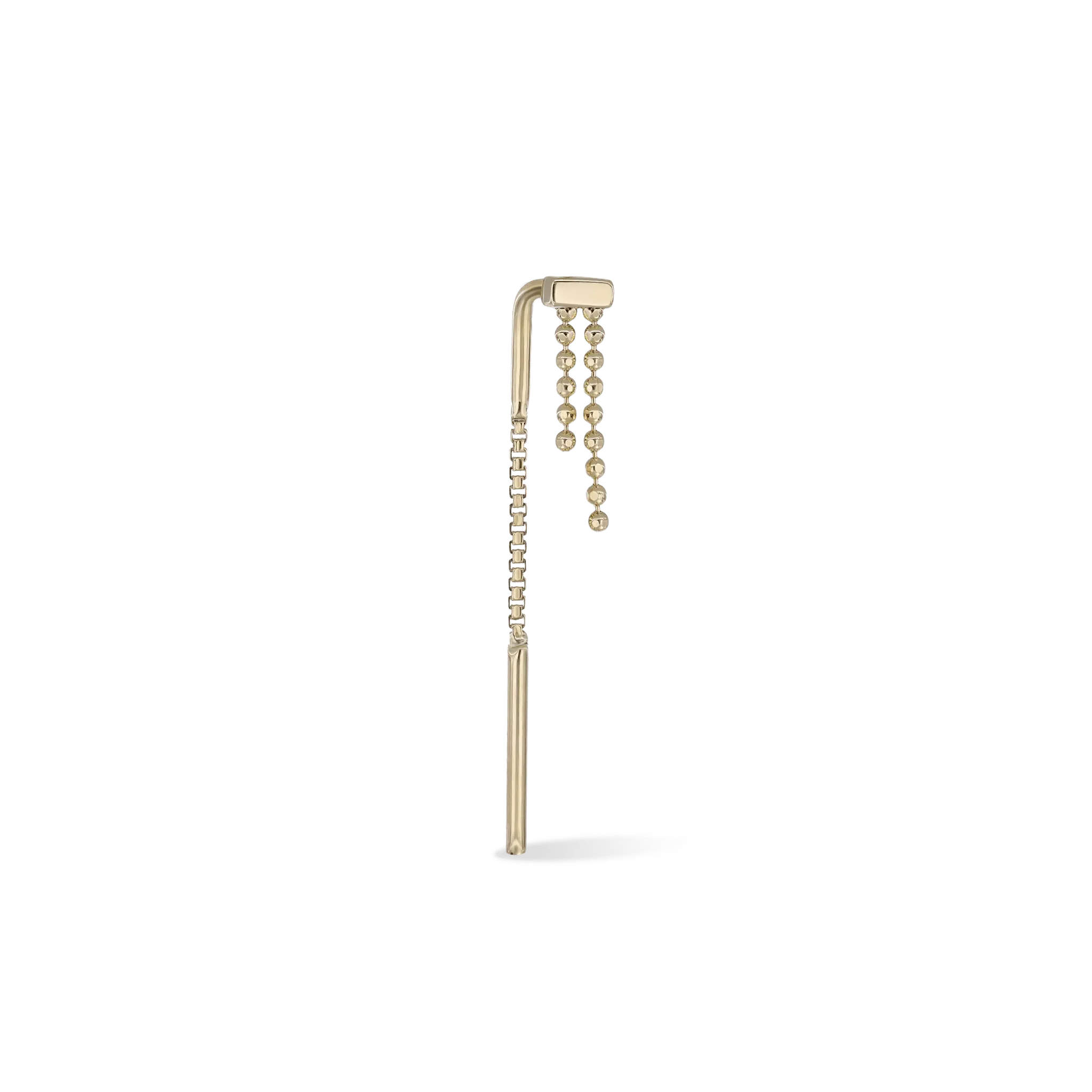 BEATTI Hoops Gold / Single Cascade Arc Threader • Ball Chain MJH052 Cascade Arc Threader • Ball Chain