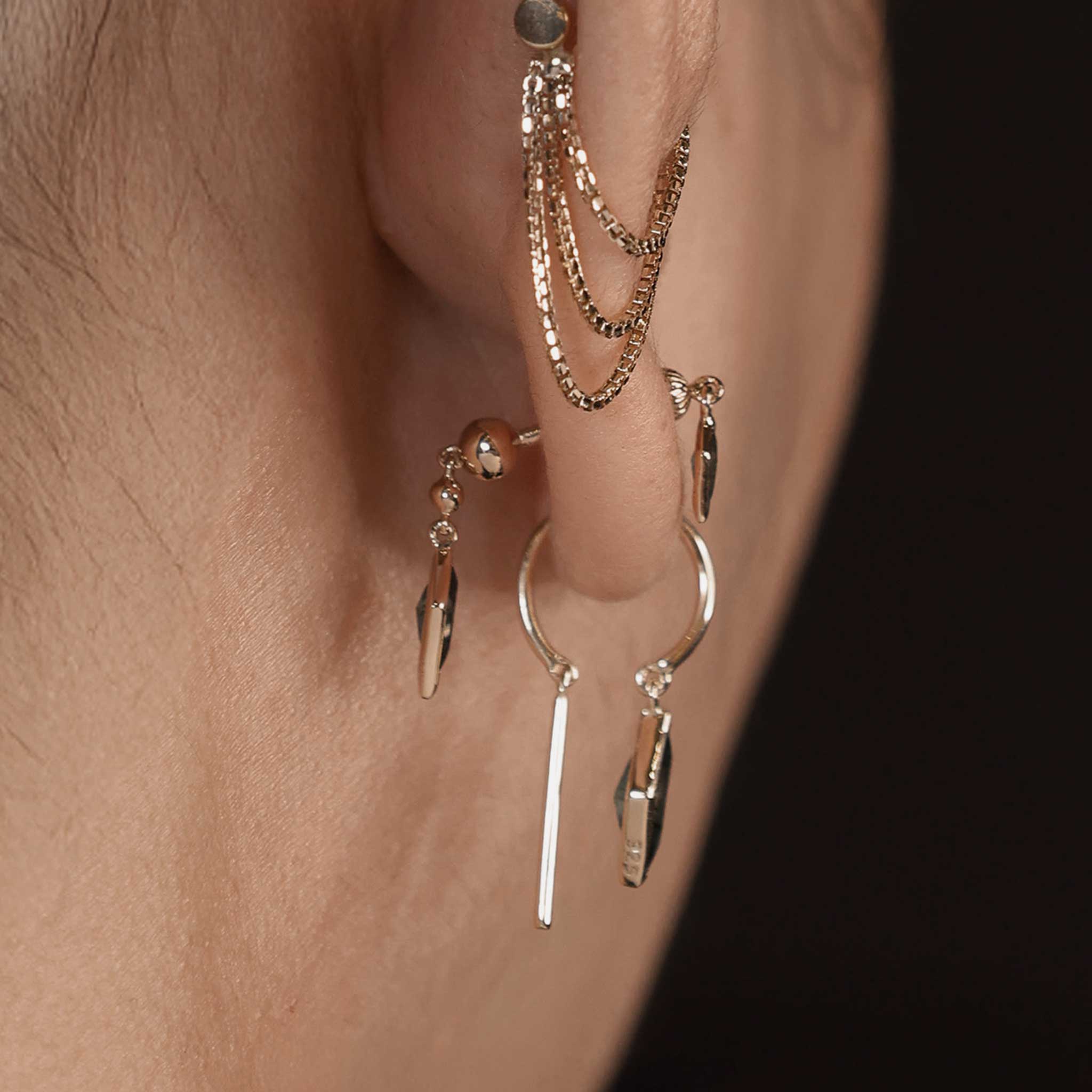 Ray • Natural Gemstone Open Hoops